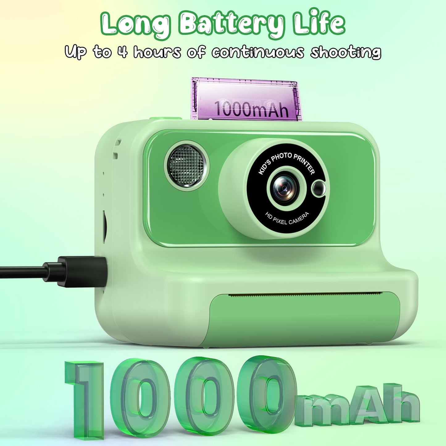 Kids Camera Instant Print, Christmas Birthday Gifts for Girls and Boys, Kids Camera 1080P HD Video Digital Toddler Camera Toy for 3 4 5 6 7 8 9 10 11 12 Years Old