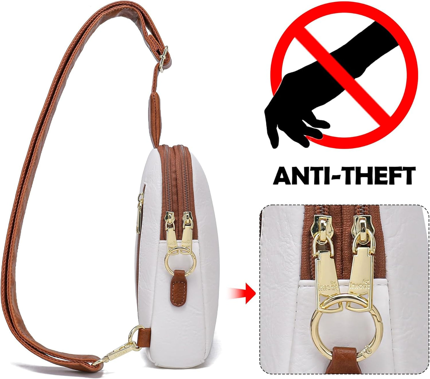 INICAT Travel Small Sling Bag Faux Leather Crossbody Bags Women Cross Body Bag Purses for Woman