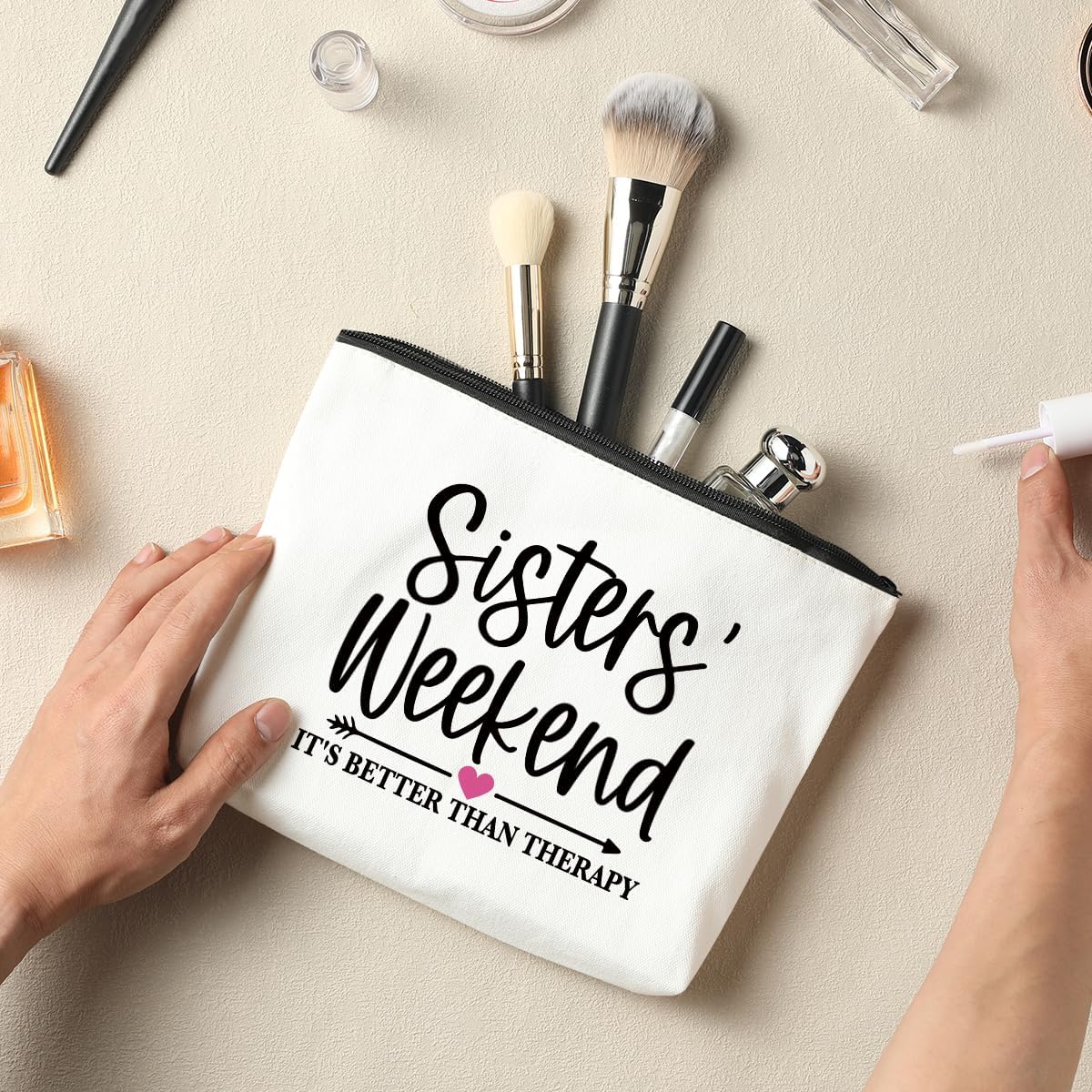 6 Pcs Girls Weekend Gifts for Women Girls Trip Gifts Favors Makeup Bag Cosmetic Bag Bestie Gifts Weekend Bag Coin Purse for Female Lady Girl Friend Coworker Travel Vacation Christmas Birthday