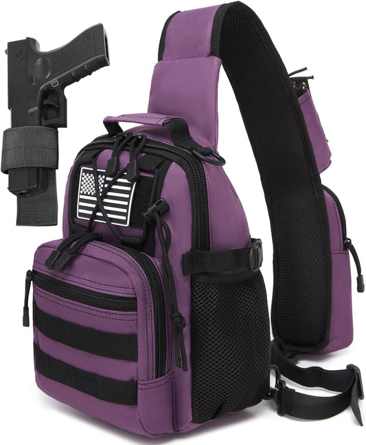 ATBP Small Tactical Holster Sling Backpack Accessories Shoulder Pouch Water Bottle & Radio Holder Crossbody Bag for Men