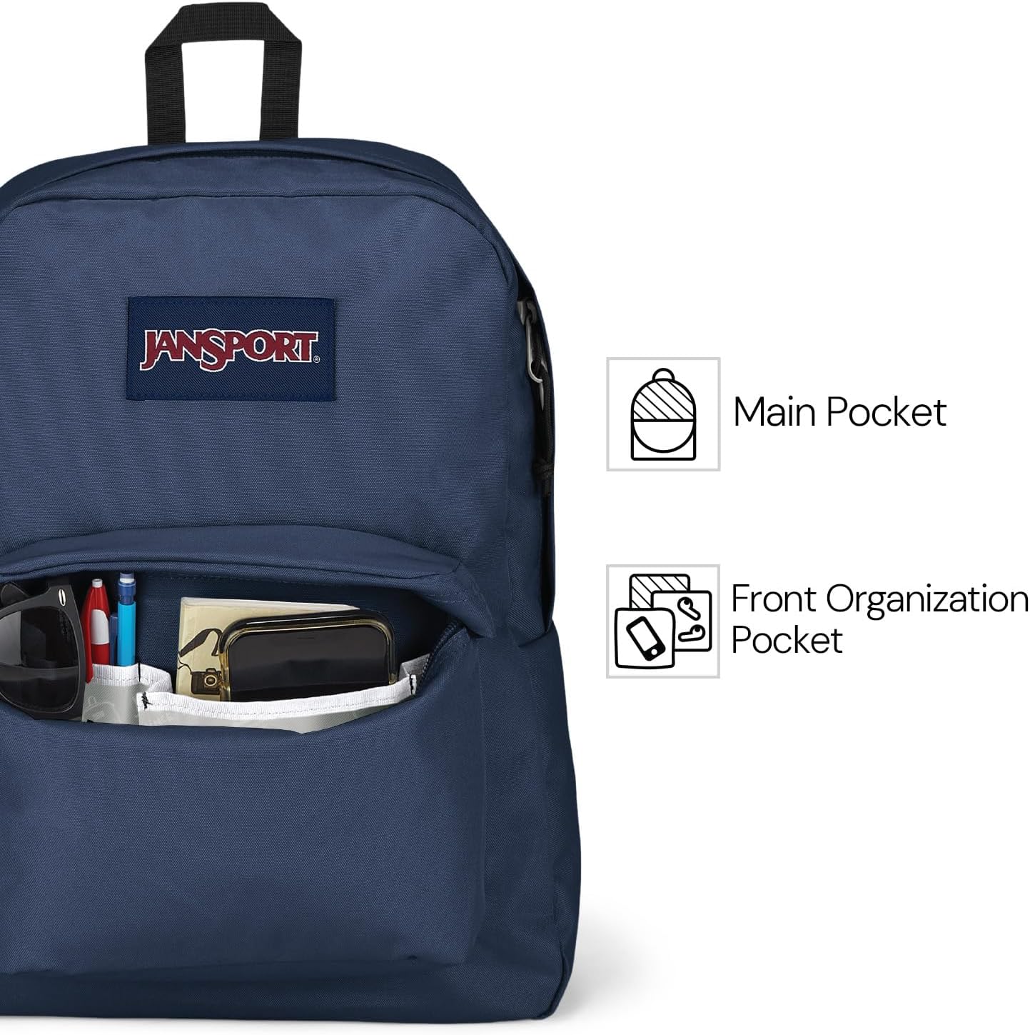 JanSport SuperBreak One Backpacks - Durable, Lightweight Bookbag with 1 Main Compartment, Front