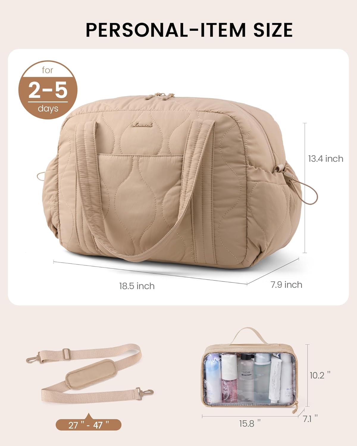 LOVEVOOK Gym Bag for Women, Puffer Travel Duffle Bag with Wet Pocket, Lightweight Carry On Bag