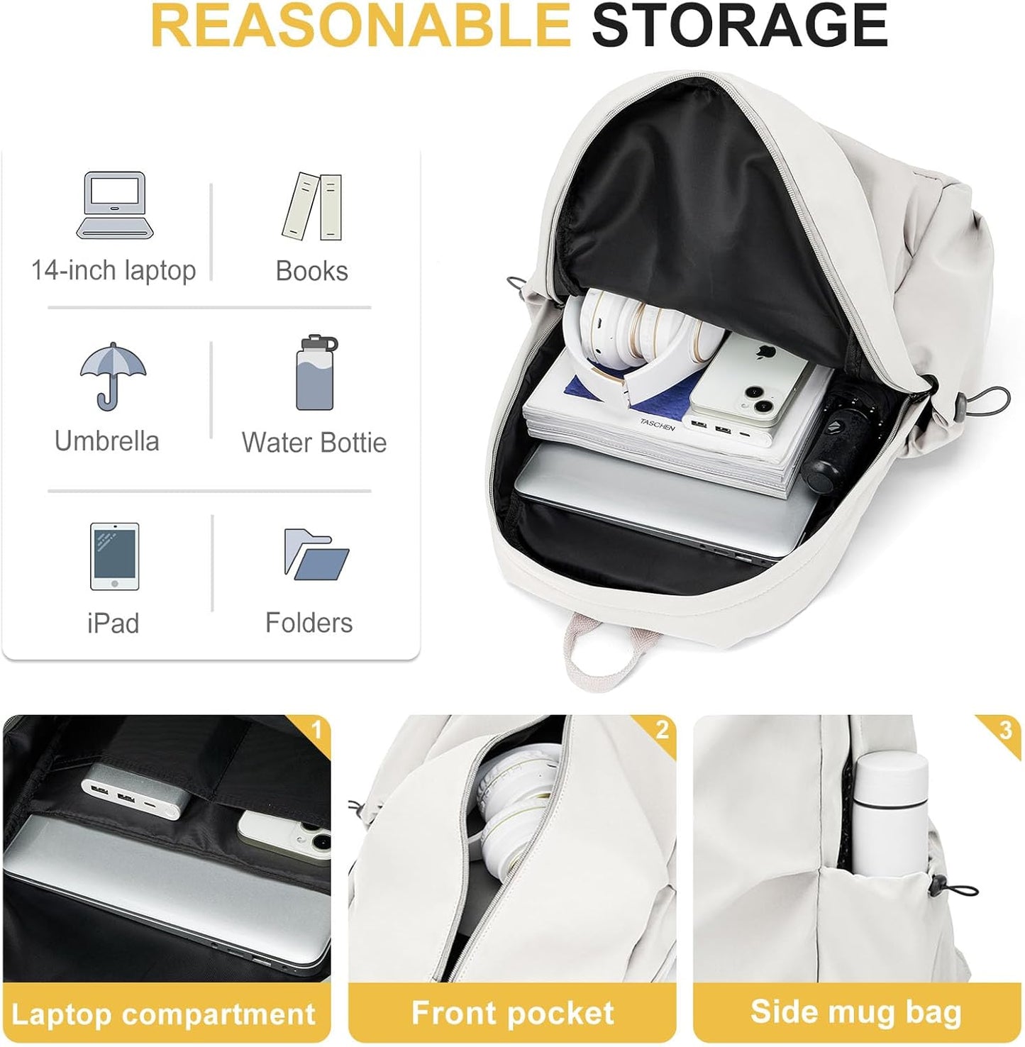 weradar Aesthetic College Backpack For Women Men,Fashion Student Bookbag,Classic High School Backpack For Teens