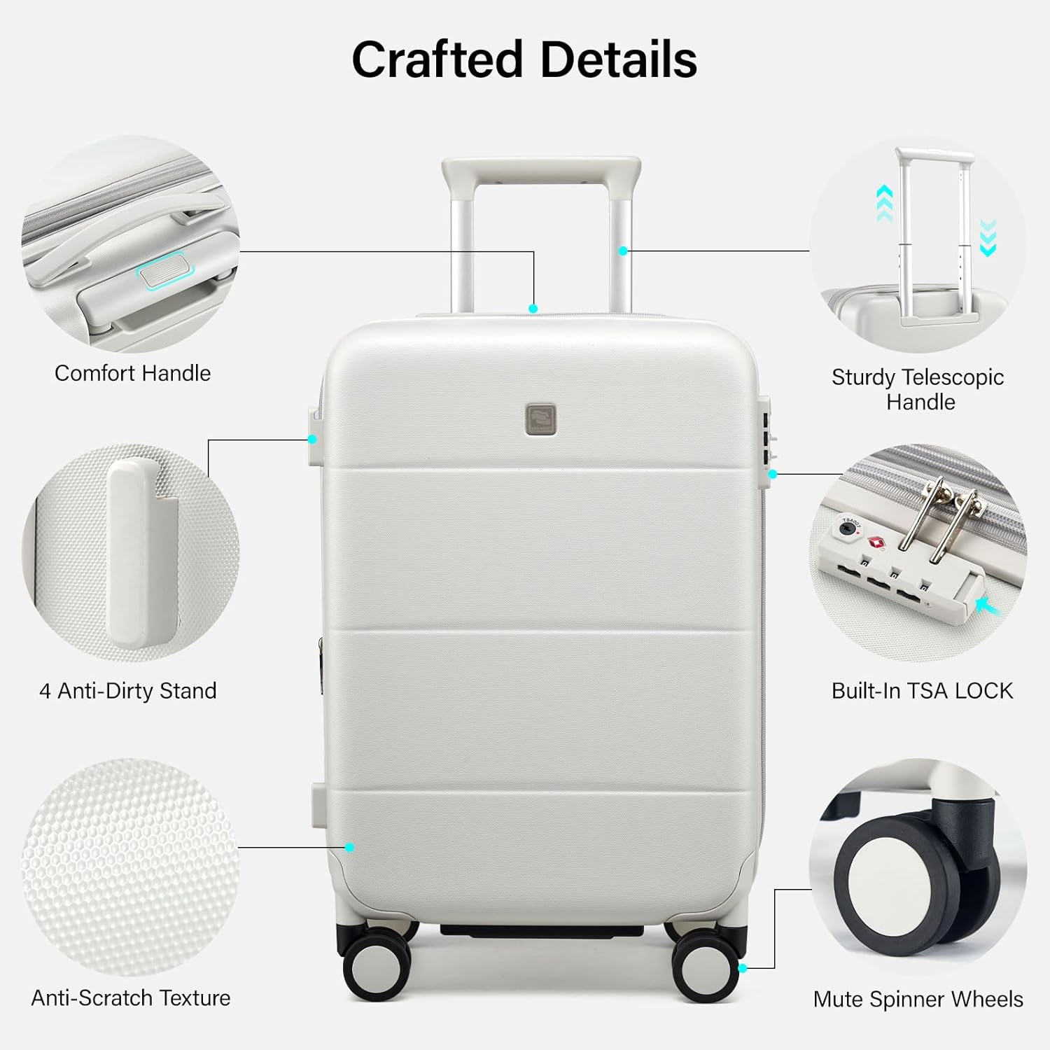Hanke Expandable 28 Inch Luggage with Spinner Wheels, Hardside Large Suitcase, All-PC Hard Shell