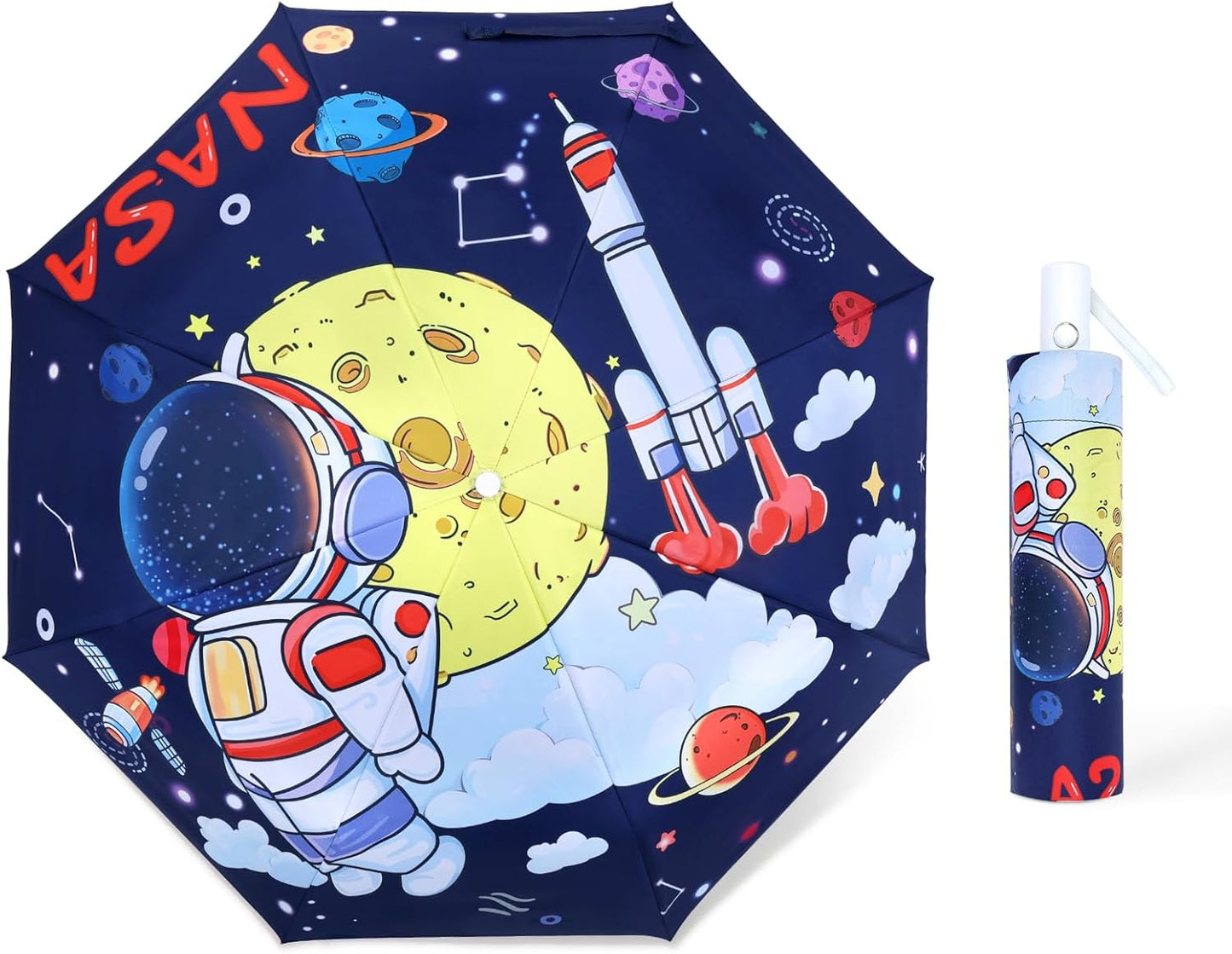 Kids Folding Umbrella Toddler Umbrella with UV Protection Portable Auto Open/Close Anti-rebound Safe Design Windproof, Compact, Lightweight Cute Umbrella for Girls & Boy