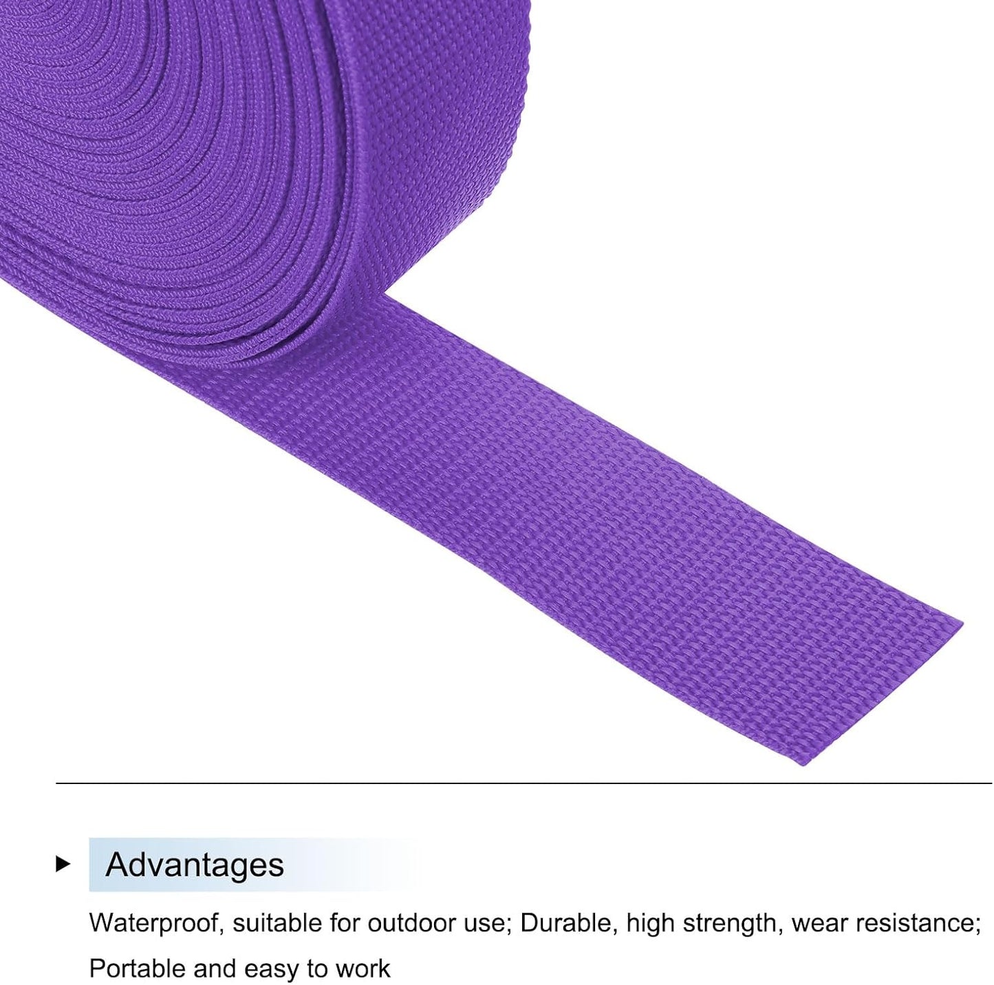 MECCANIXITY Lightweight Polypropylene Webbing Strap 1 1/2" 25 Yard Backpack Strapping Band Dark Purple for Outdoor Luggage Cargo Straps