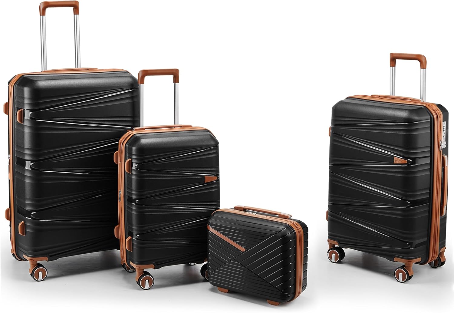 4-Piece Expandable Hardshell Luggage Set with TSA Lock (14/20/24/28) - Lightweight PP Suitcases