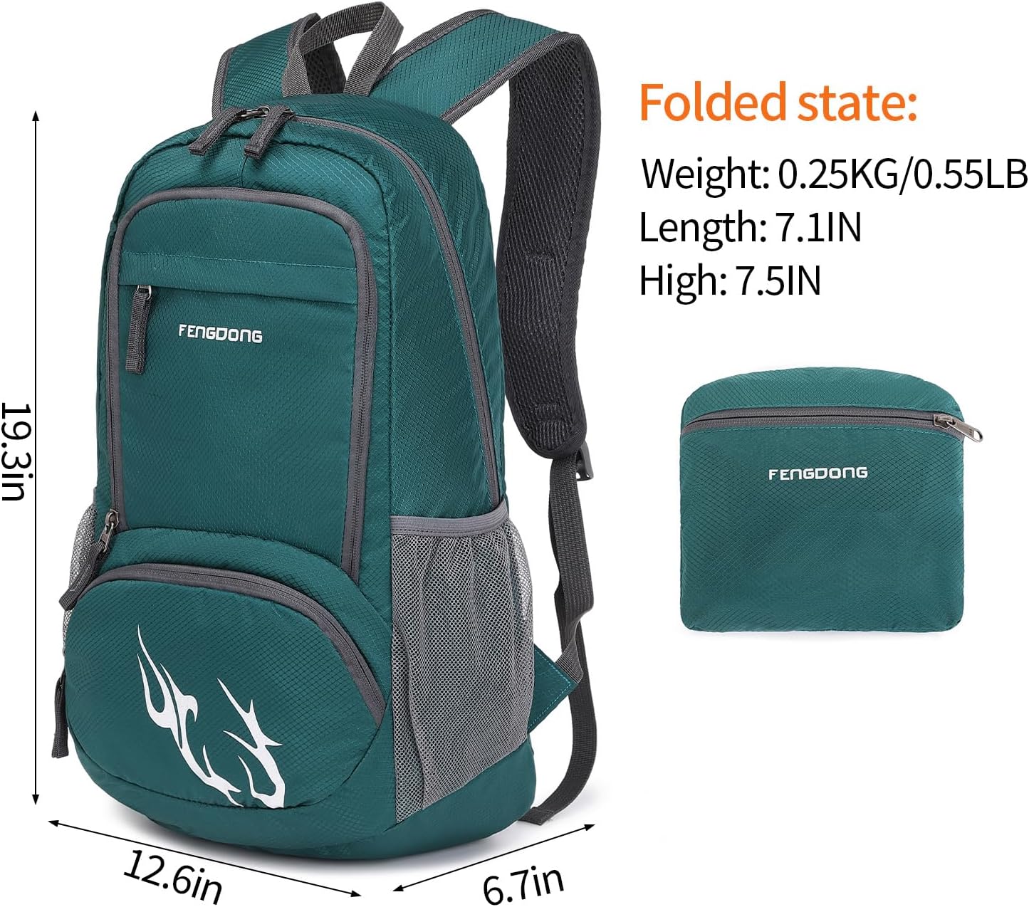 FENGDONG 35L Lightweight Foldable Waterproof Packable Travel Small Hiking Backpack Daypack for men women