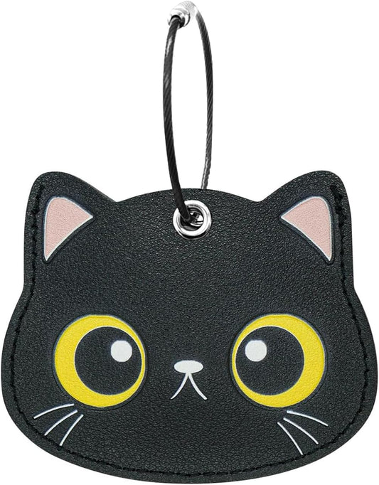 Luggage Tags for Suitcases, Faux Leather Cute & Funny Travel Suitcases Tag with ID Label,Stainless Steel Loop