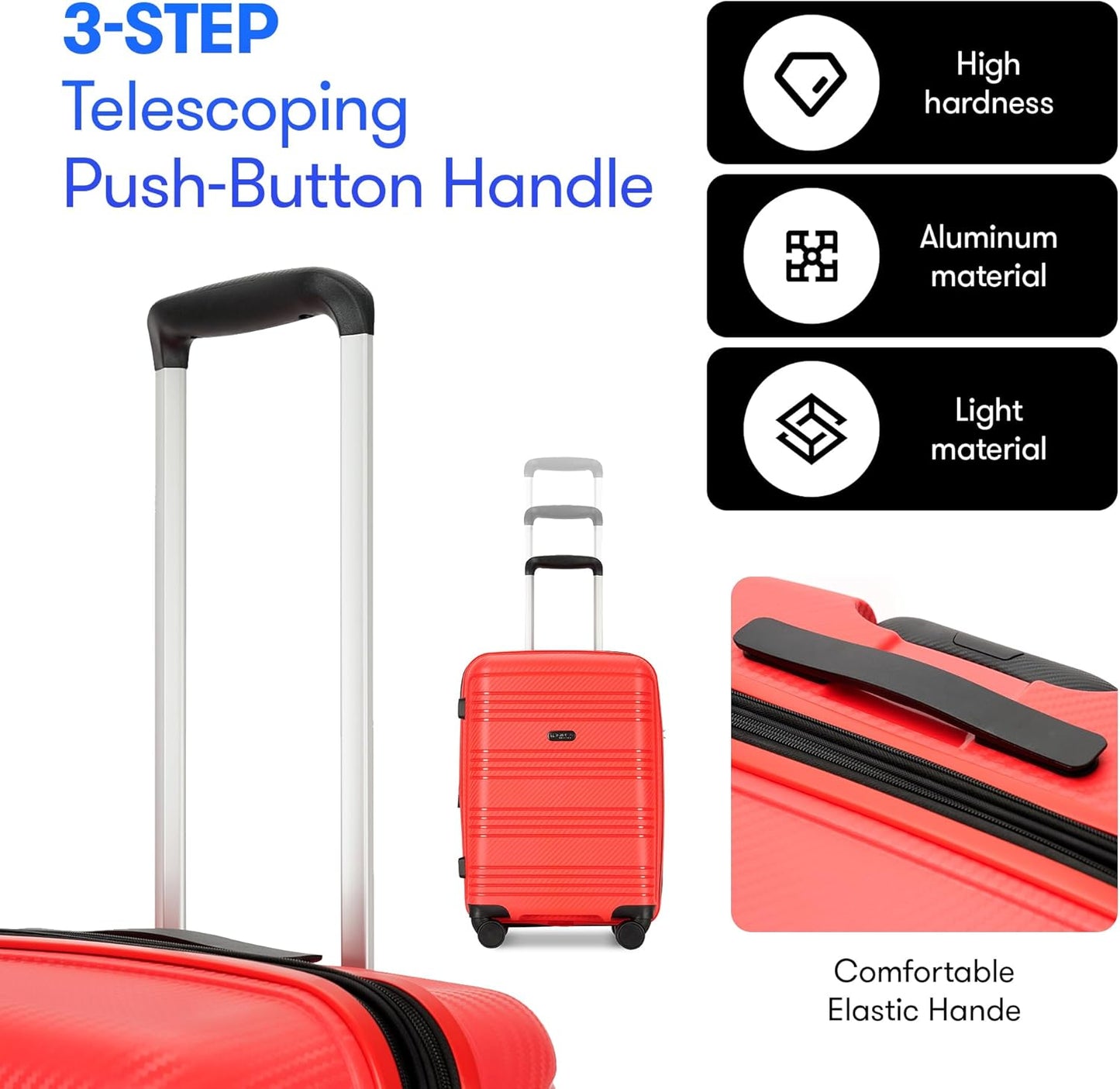GinzaTravel 25 Inch Medium Checked Luggage Lightweight Suitcase with Spinner Wheels TSA Lock, Red
