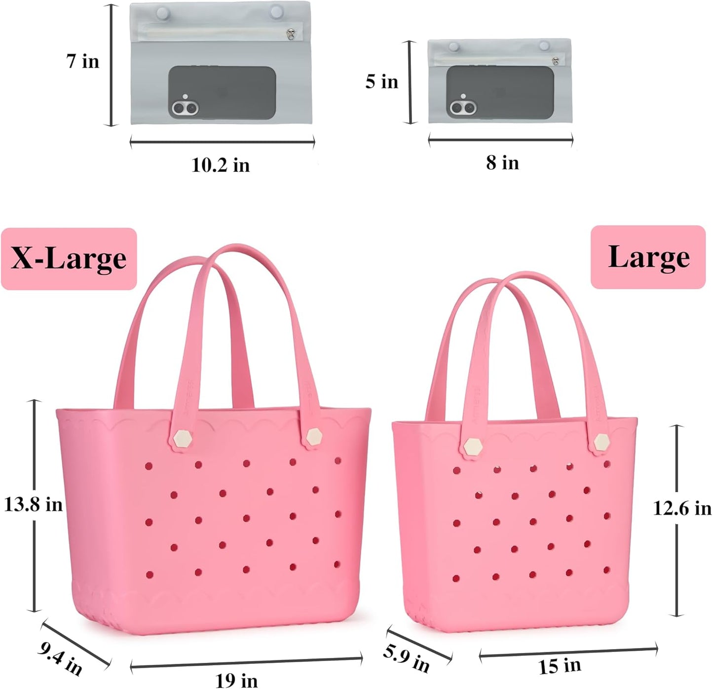 Rubber Beach Bag Waterproof Durable Tote Bag for Beach Sports Pool Modern Rubber Tote