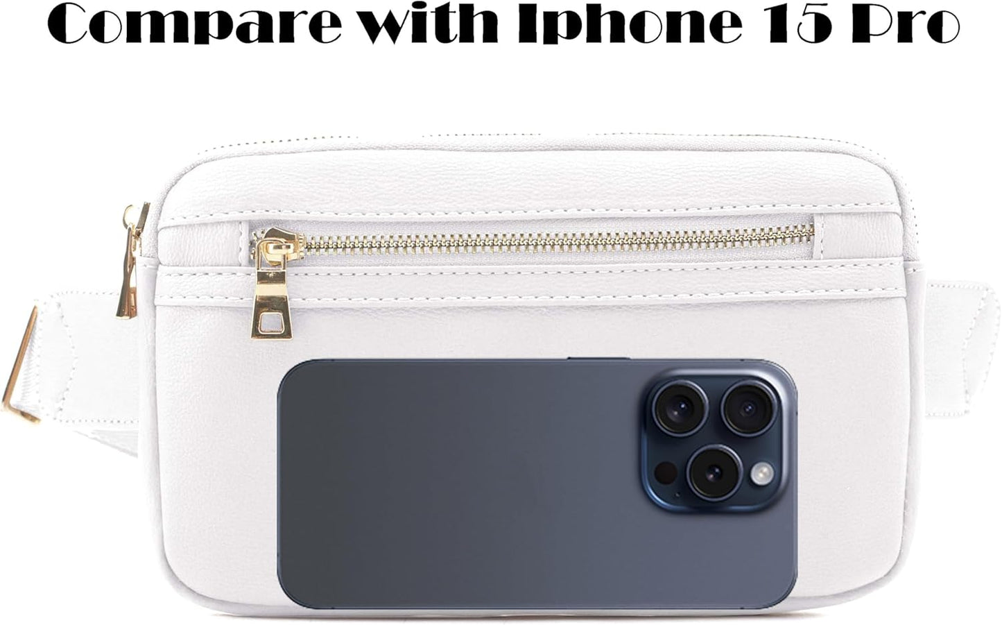 LOVESOME Vegan Leather Everywhere Fashion Waist Bag Fanny Pack Crossbody Bag Belt Bag Sling Bag with Adjustable Strap for Women (White)