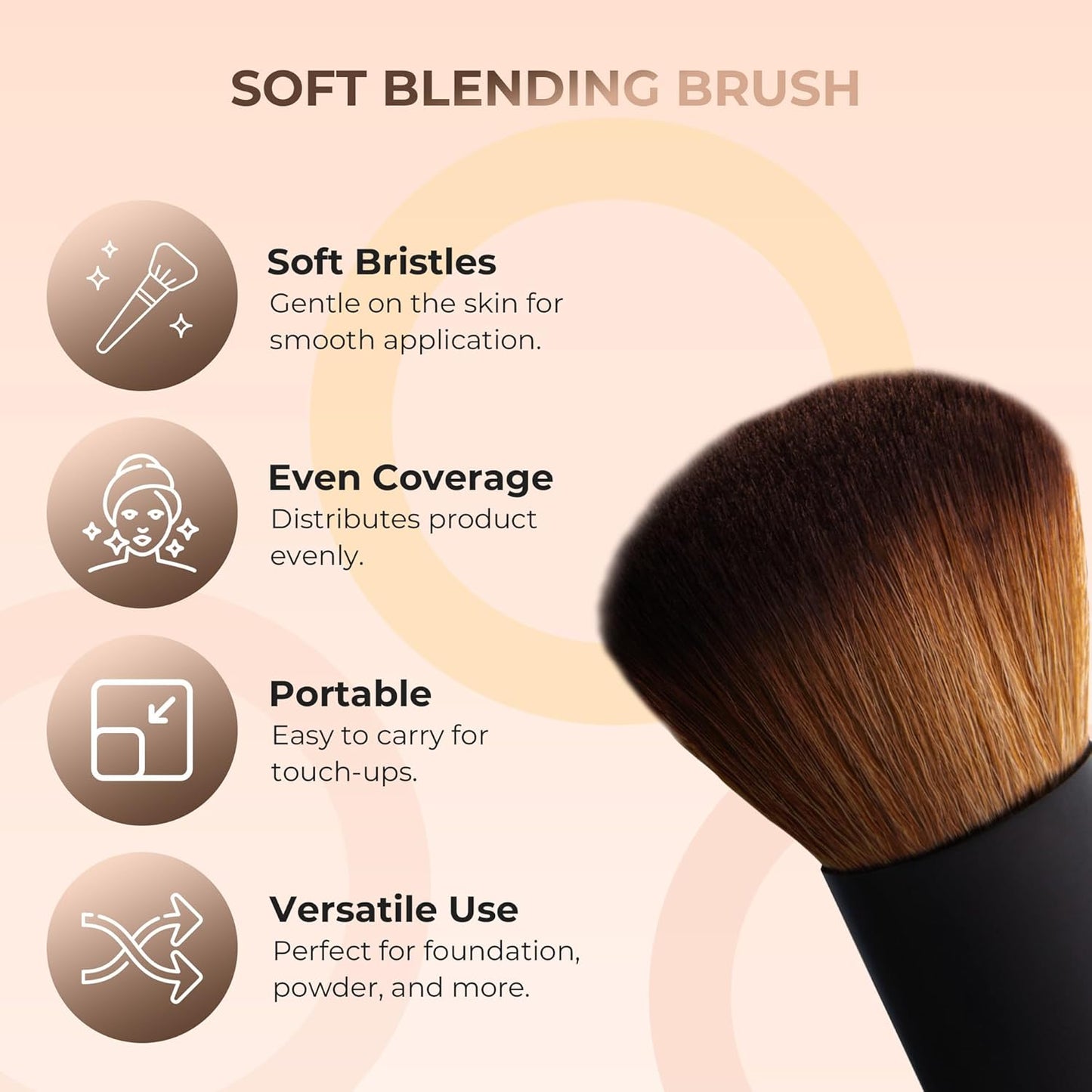 4pc Full Size Kit (Cocoa) Mineral Makeup Matte Translucent Loose Foundation + Kabuki Brush +