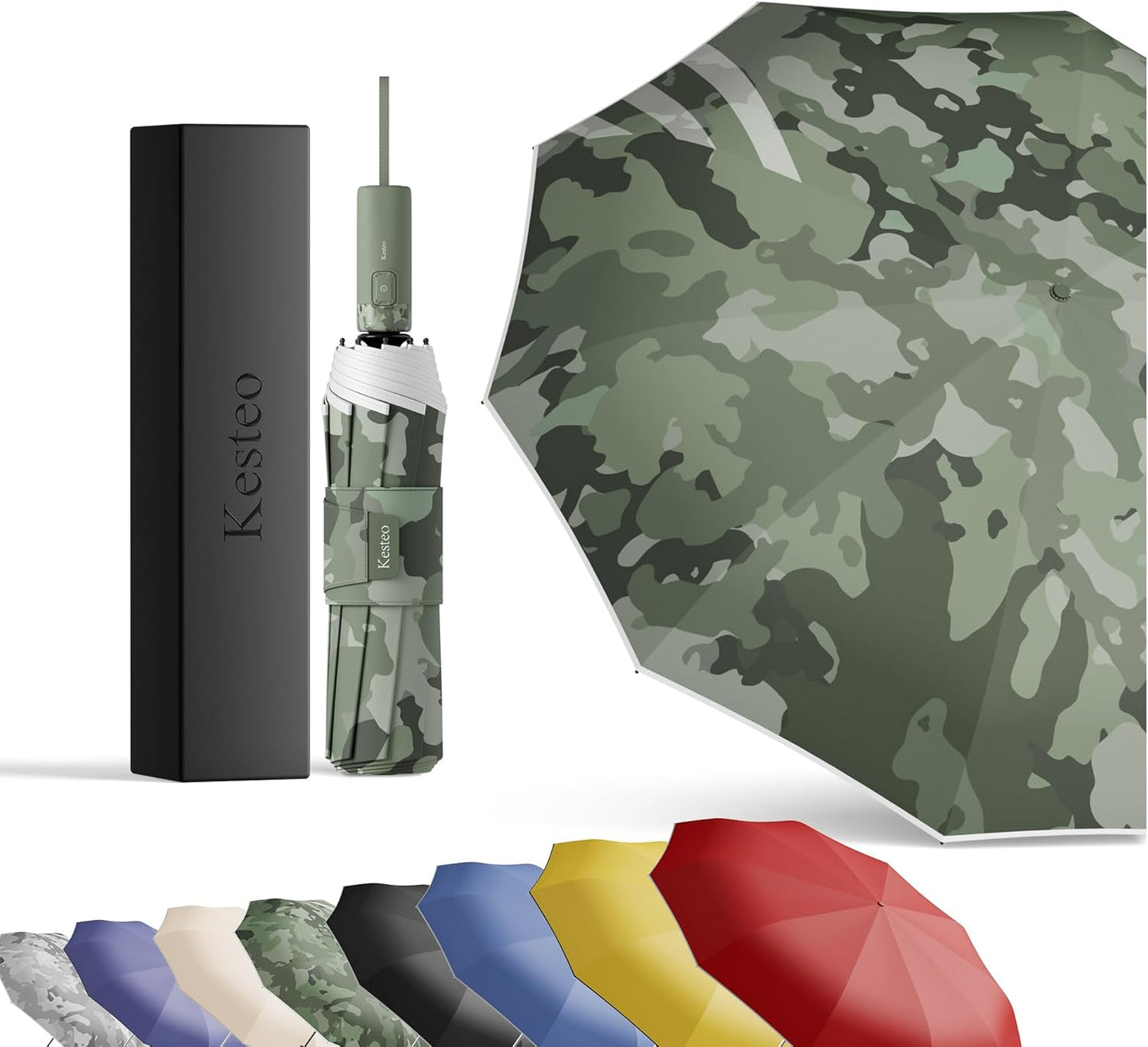 Windproof Travel Umbrella for Rain, Withstand 85MPH Winds, 54 Inch Automatic Reverse Fold Umbrellas Easy Auto Open Close, Portable Compact Umbrella Includes Cover Bag, Perfect for Travel, Car, Commute, Women Men, Backpack