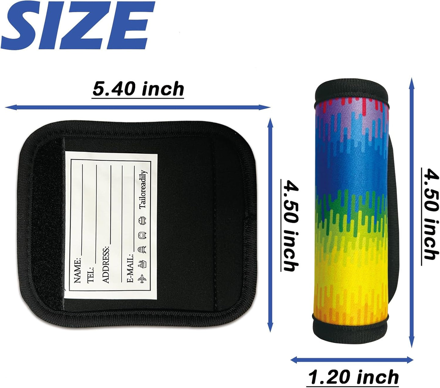 5 Pack Luggage Handle Wrap, Cute Luggage Tap Identifiers for Cruise Travel, Suitcase Tags Travel Accessories for Airplane Flying, Rainbow