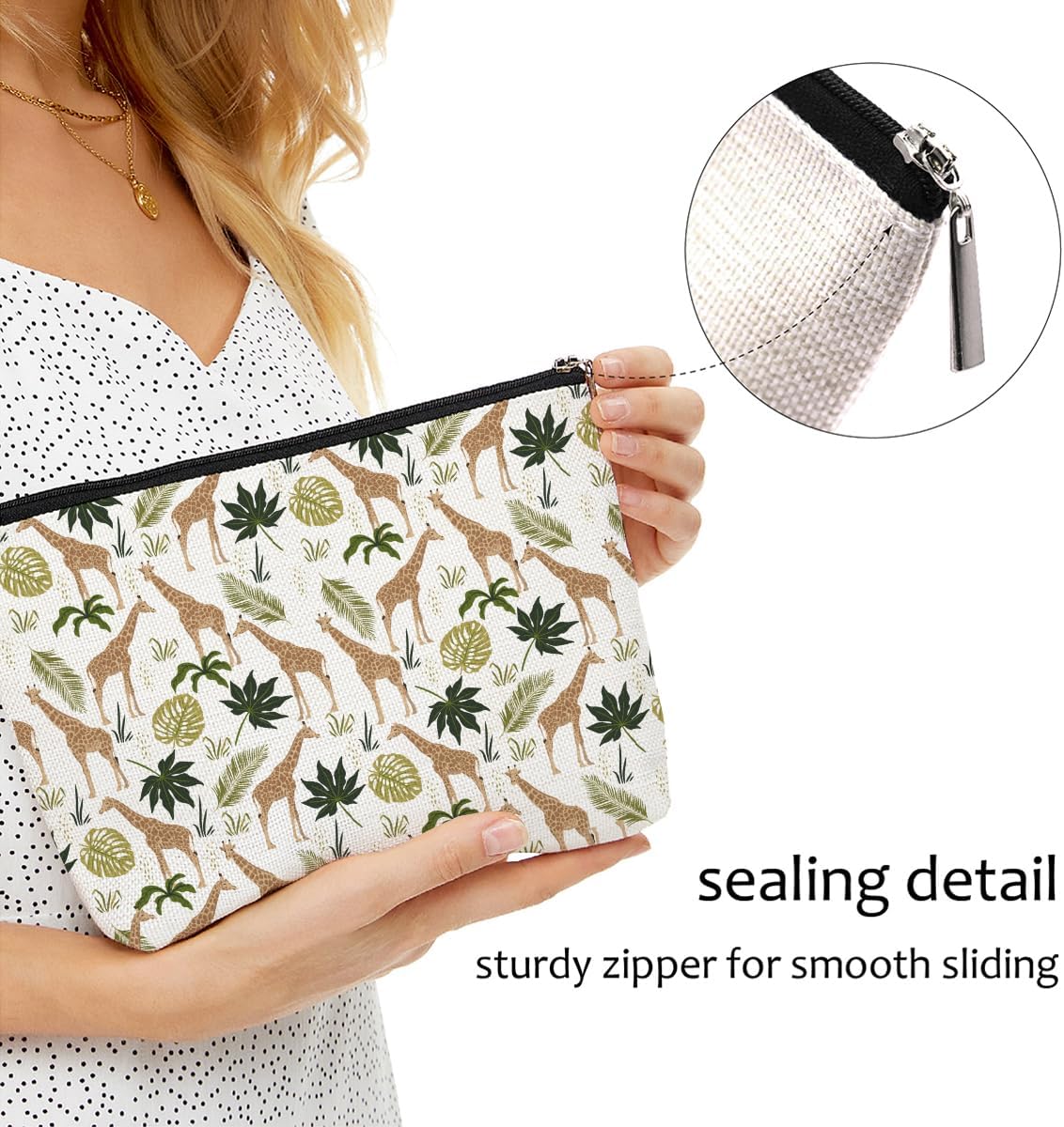Cute Giraffe Makeup Bag Giraffe Gifts Giraffe Lovers Gifts Rainforest Travel Accessories Bag