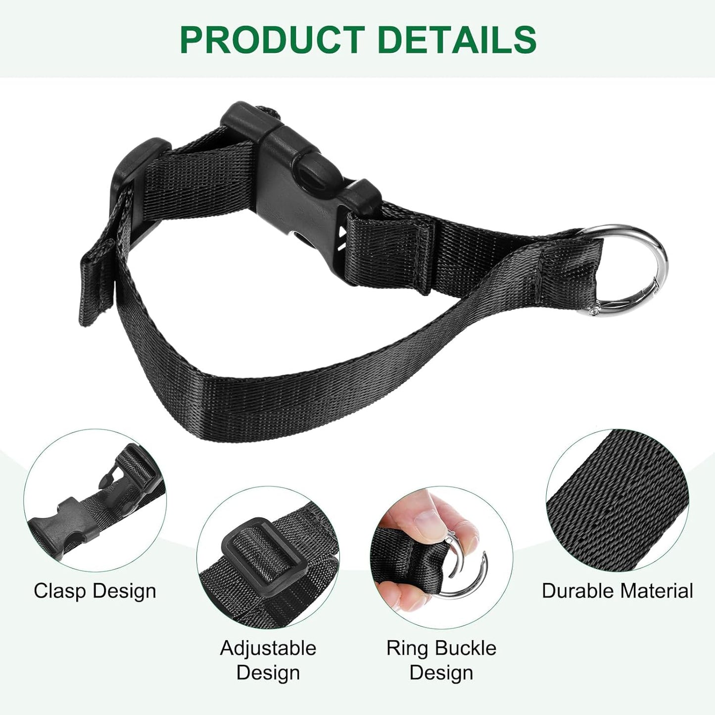 3-Pack Add A Bag Luggage Strap, Adjustable Suitcase Belt for Connecting Handbag/Backpack/Jacket, Luggage Connector [Black]