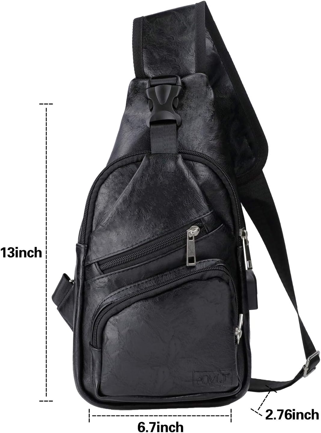 AMJ Crossbody Sling Bag Men Women, Casual Shoulder Backpack, Chest Daypack Satchel for Hiking Travel