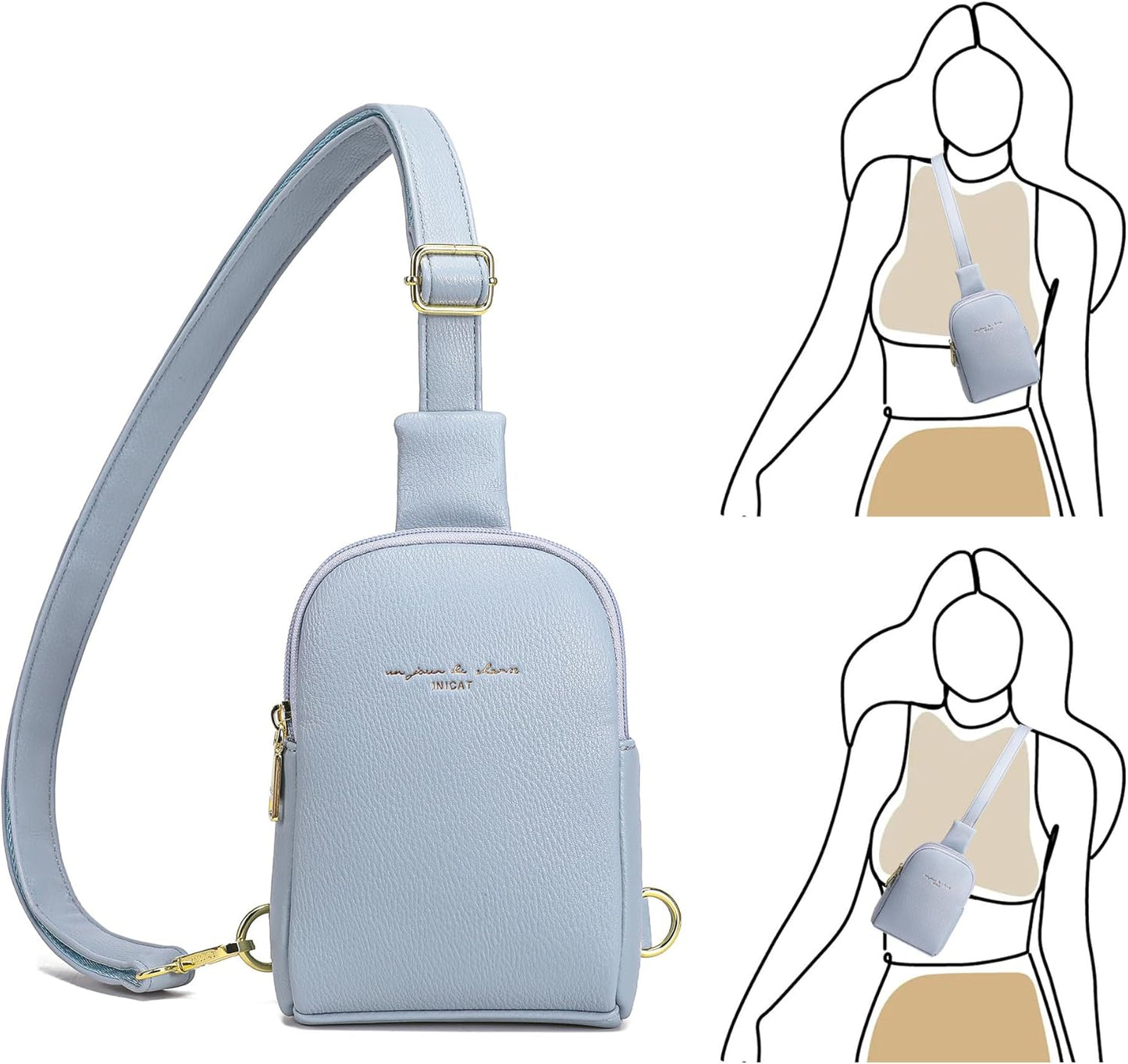 INICAT Travel Small Sling Bag Faux Leather Crossbody Bags Women Cross Body Bag Purses for Woman