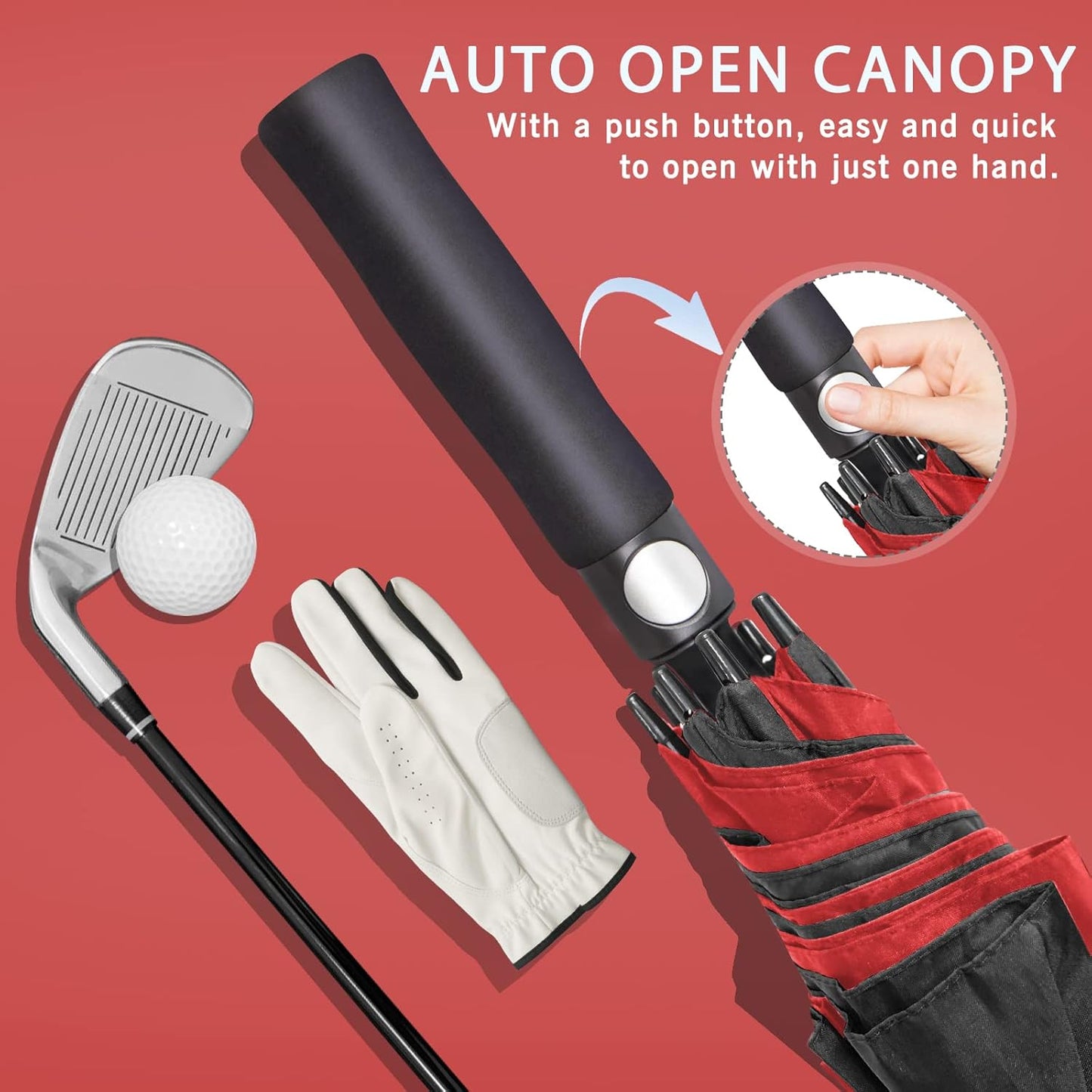 ZOMAKE Golf Umbrella Windproof, Extra Large Oversized Heavy Duty Double Canopy for Rain, Sports Games & Push Cart(51/54/62/68/72Inch)