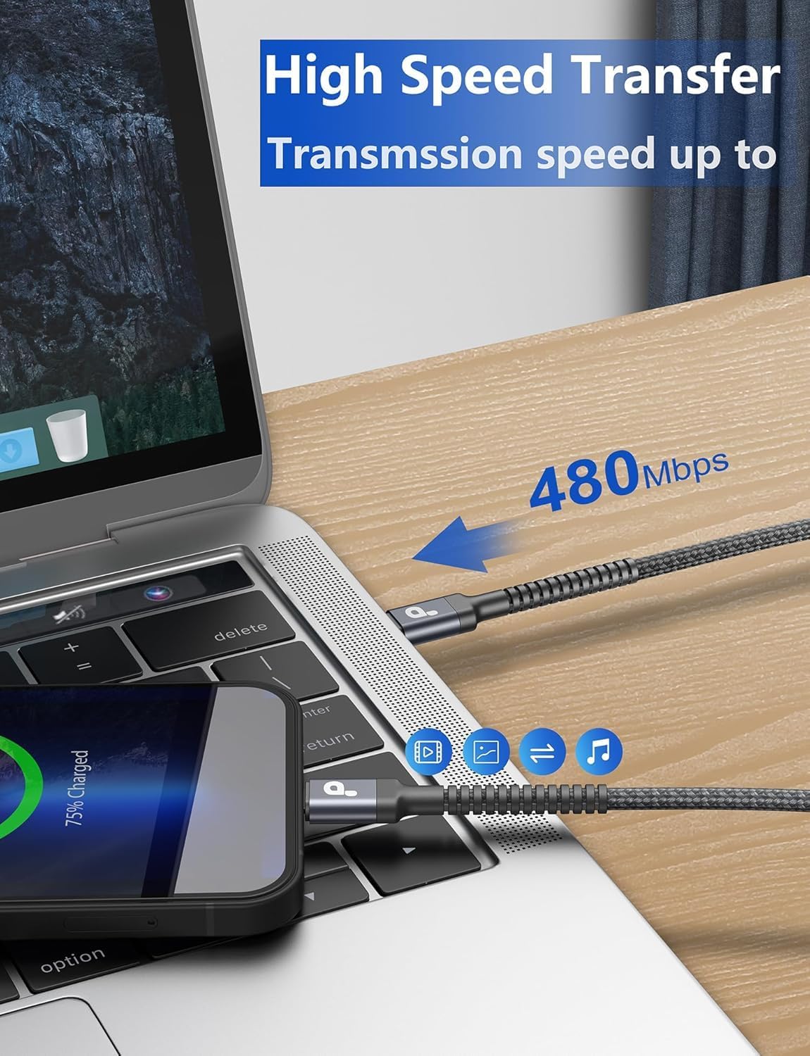 USB C Cable 6FT, 2 Pack USBC to C Cables, Type C Fast Charging Cable Nylon Braided USBC Charger Cable Compatible with iPhone 17/16/15/Pro/Plus/Pro Max/Samsung Galaxy S23/LG/Switch
