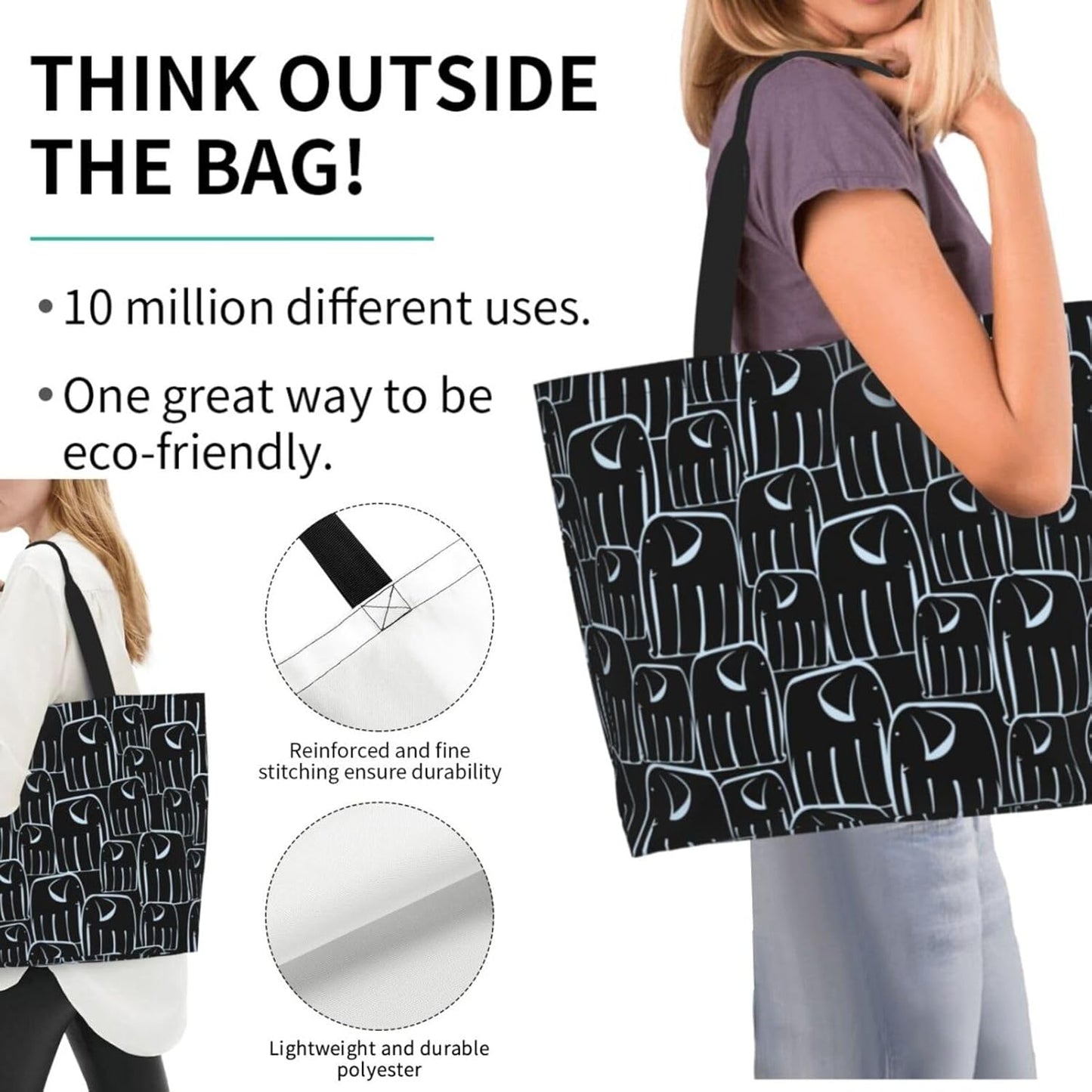 Tote Bag Beach Bag for Women Reusable Grocery Large Shopping Shoulder Bag Travel Handbag