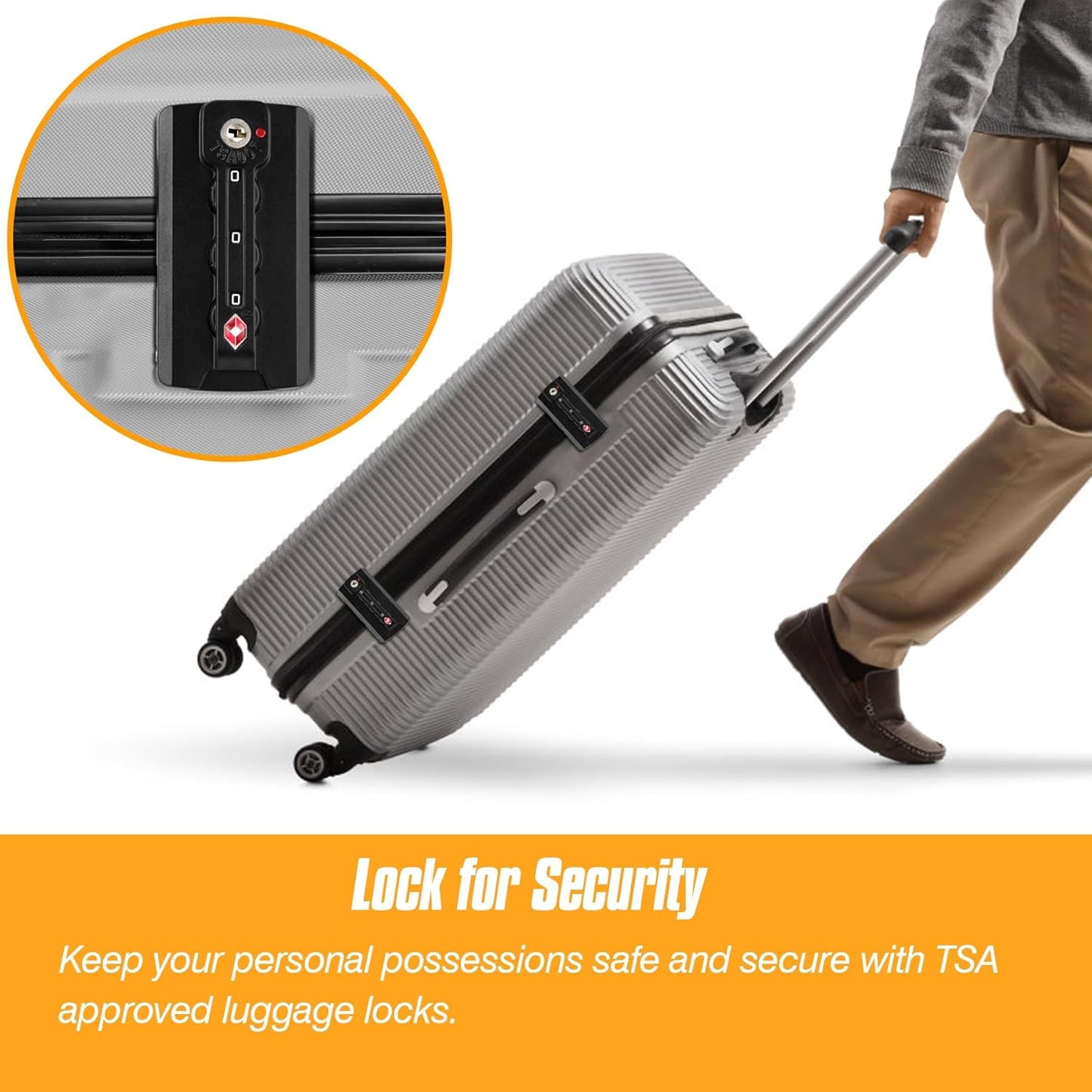 Zoofen 2 Pack Luggage Lock TSA Approved Luggage Travel Lock Luggage Suitcas Lock 3-Digit Combination Lock(Model D)