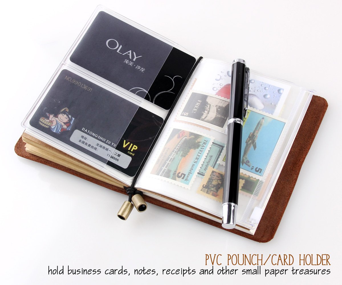 Robrasim Refillable Handmade Travelers Notebook, Leather Travel Journal Notebook for Men & Women