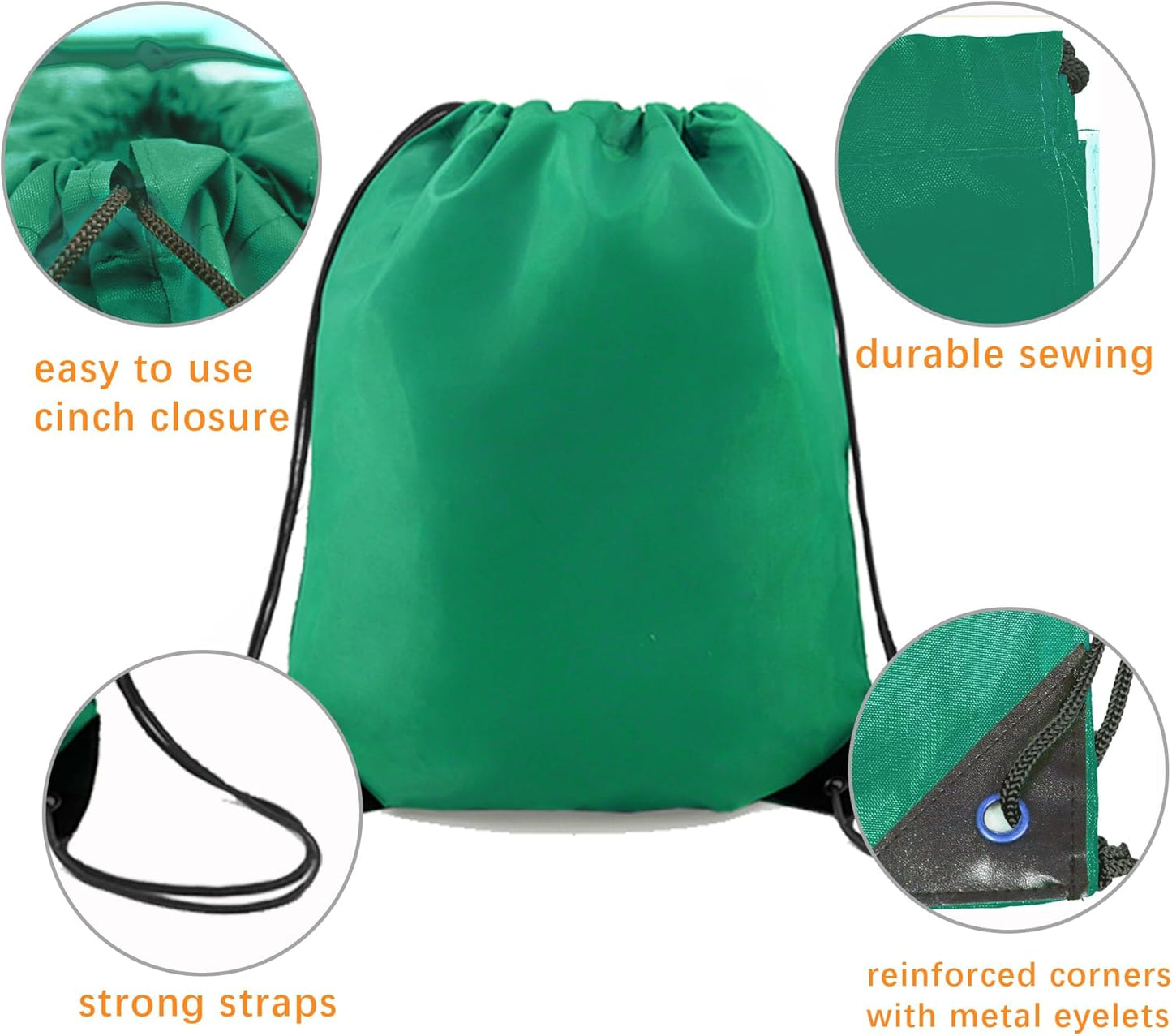 BeeGreen Drawstring Backpack Bags 20,30,50 Packs Reflective String Bags for Gym Sport Trip Cinch