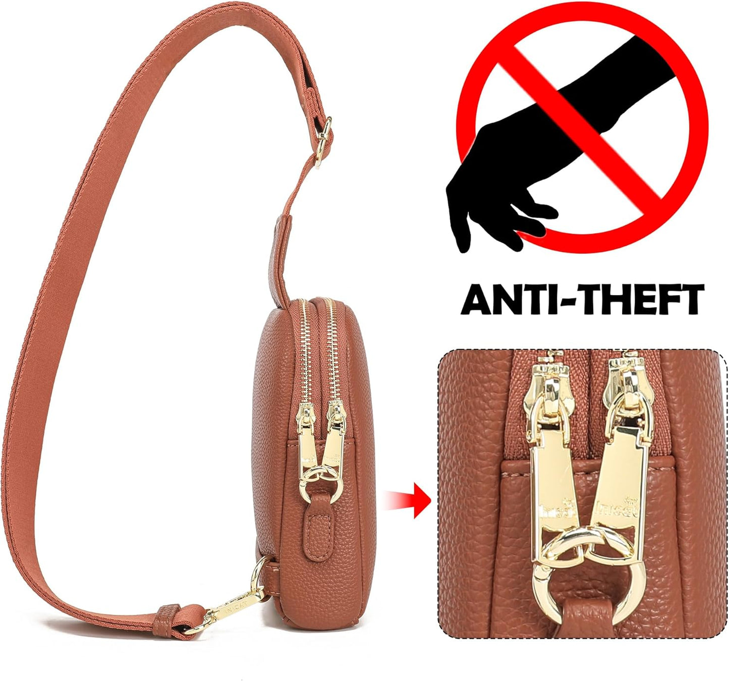 INICAT Travel Small Sling Bag Faux Leather Crossbody Bags Women Cross Body Bag Purses for Woman