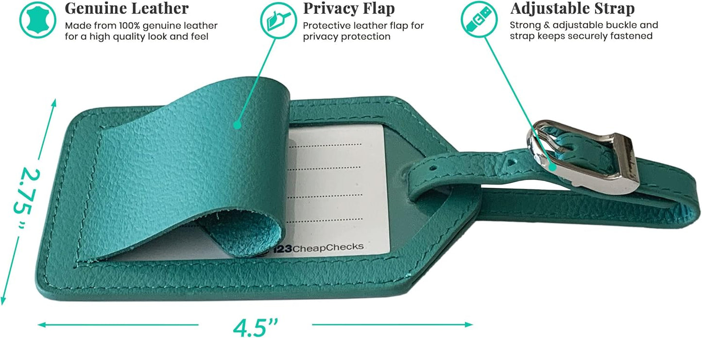 Personalized Monogrammed Turquoise Leather RFID Passport Wallet and 2 Luggage Tags