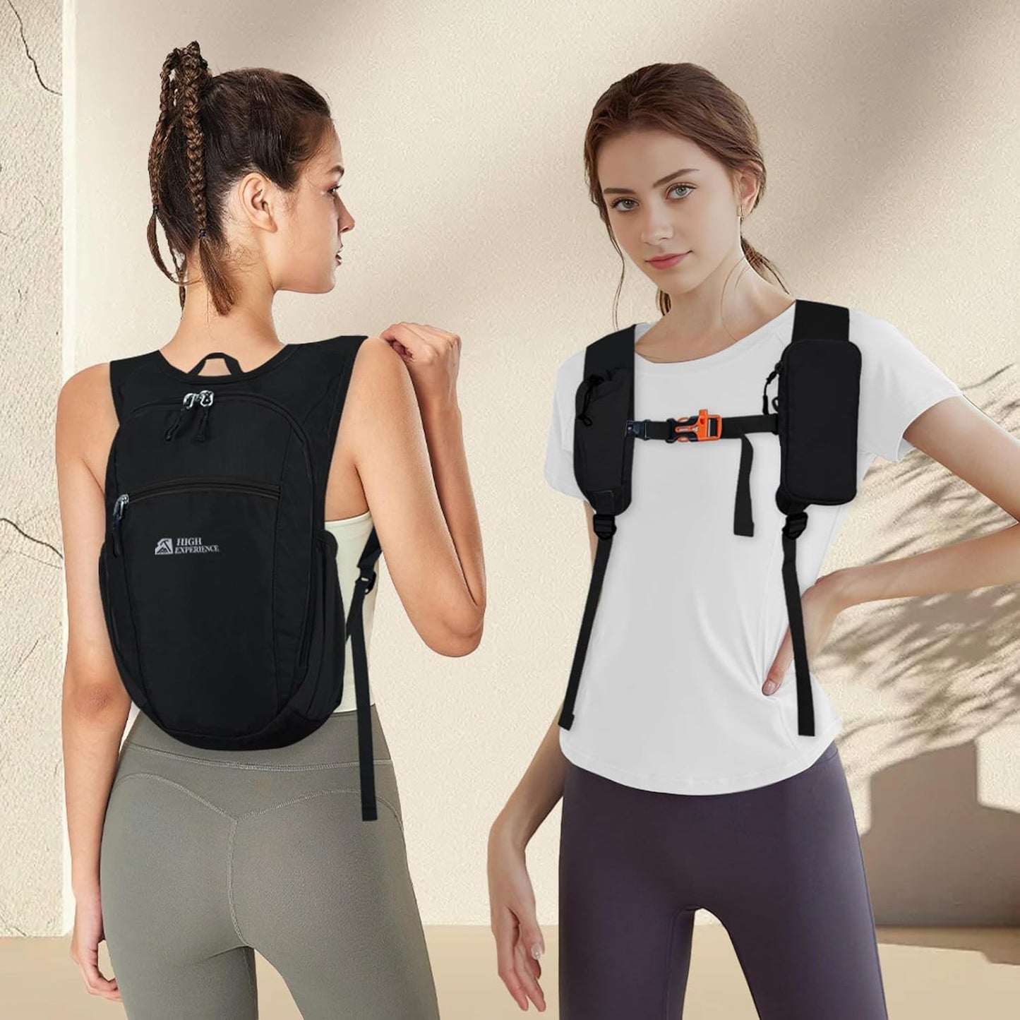 Hiking Backpack 10L/15L Small Daypack Lightweight Packable Travel Foldable Water Resistan for Women