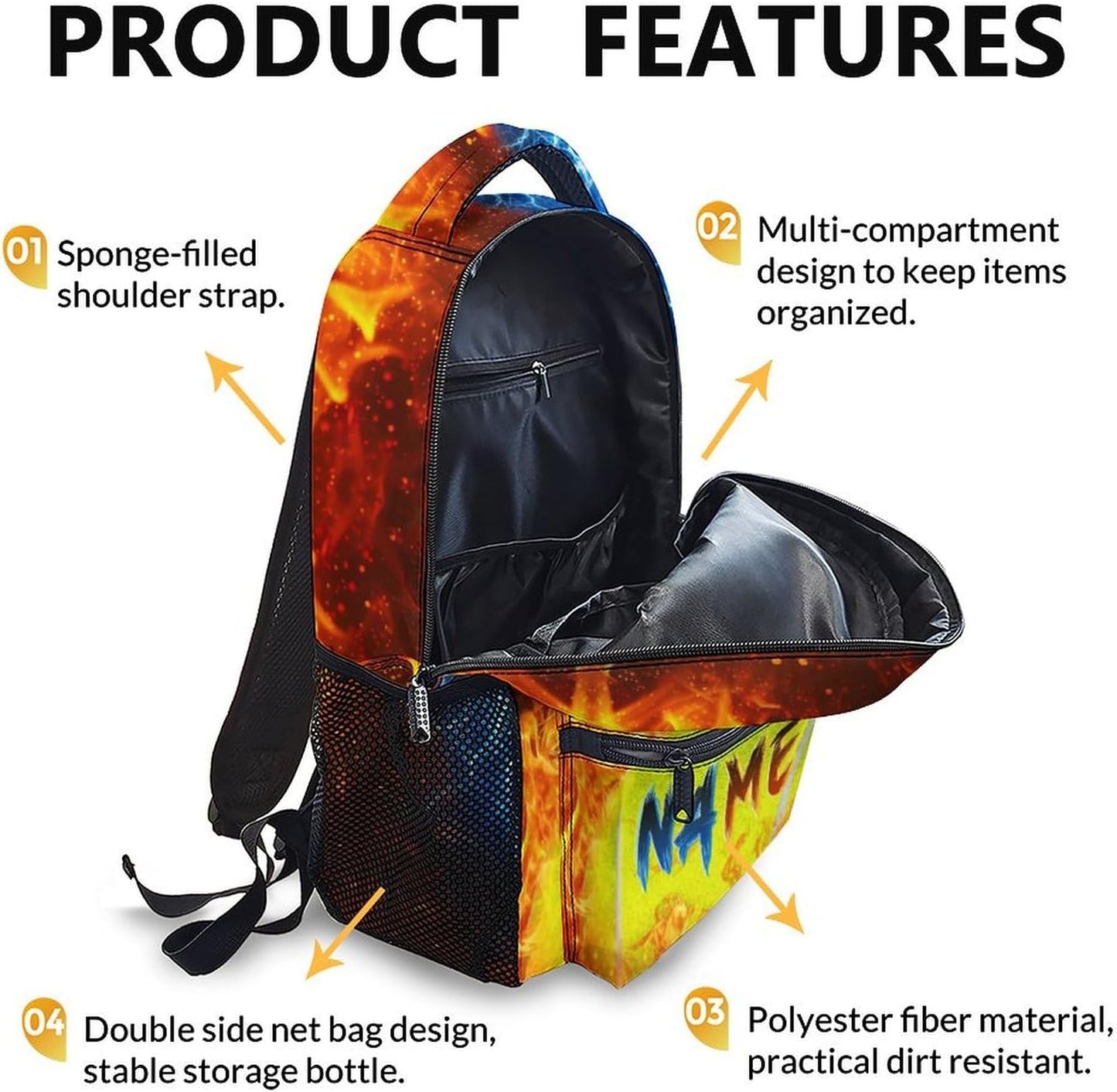 Backpack for Boys Kids, Personalized Tennis Backpacks with Name for Elementary Middle Primary High Senior, 17 Inch Lightweight Custom Cool Sport Bookbag, Ideal Back to School Supplies