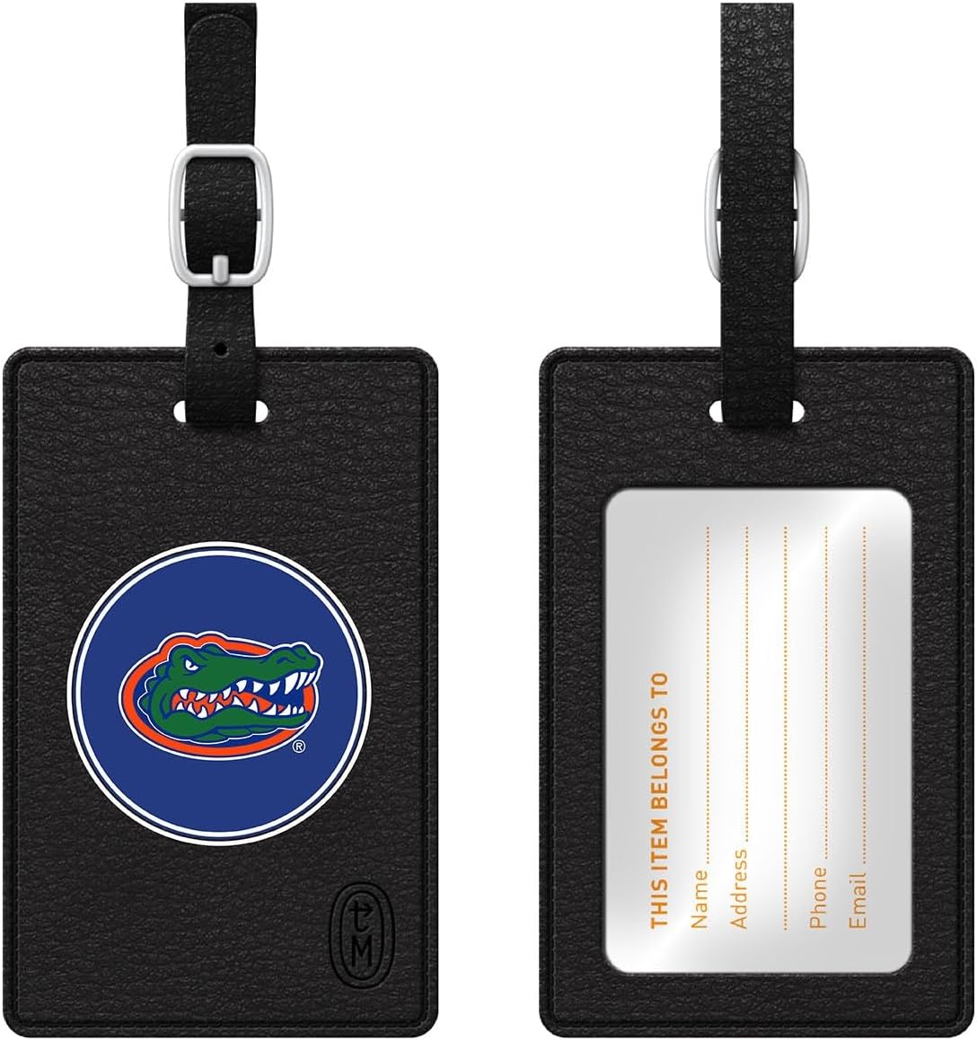 OTM Essentials University of Florida Faux Leather Luggage Tag, Durable Travel Accessories with Adjustable Strap and ID Card, Classic