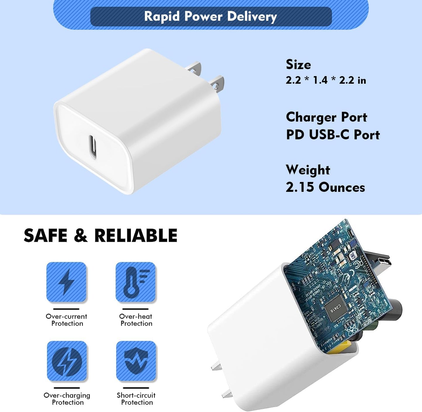 Long Apple iPhone Fast Charger,Fast Charging iPhone 2Pack PD Type C Wall Charger Fast Charging Phone Adapter 6.6FT USB-C to Lightning Cable Apple Chargers for iPhone 14/13/12/Pro/Max/11/XR/X/8/SE/iPad