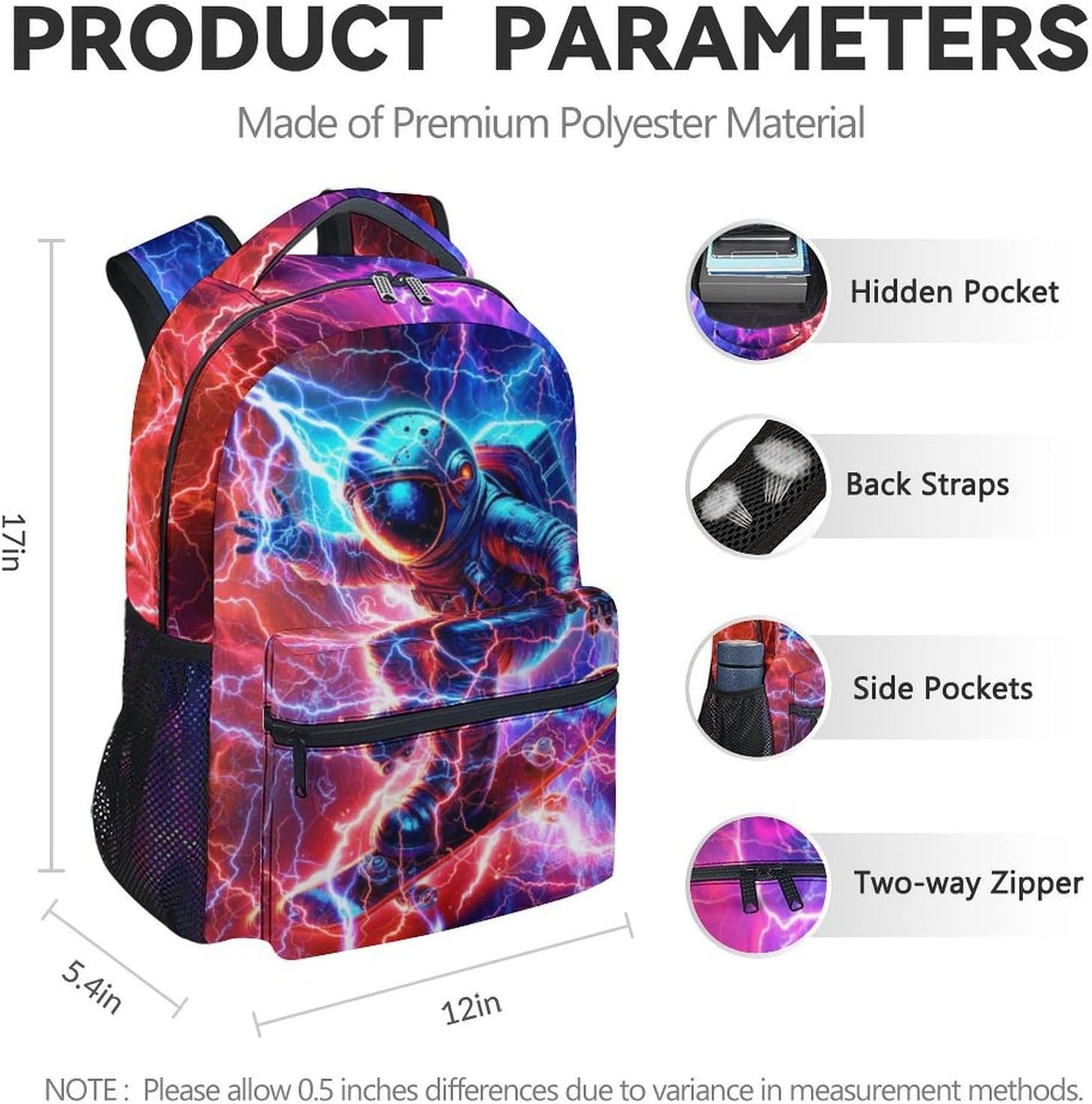 School Backpack for Kids - 17 Inch Cool Planet Backpacks for Boys 4-6 - Lightweight Durable Travel