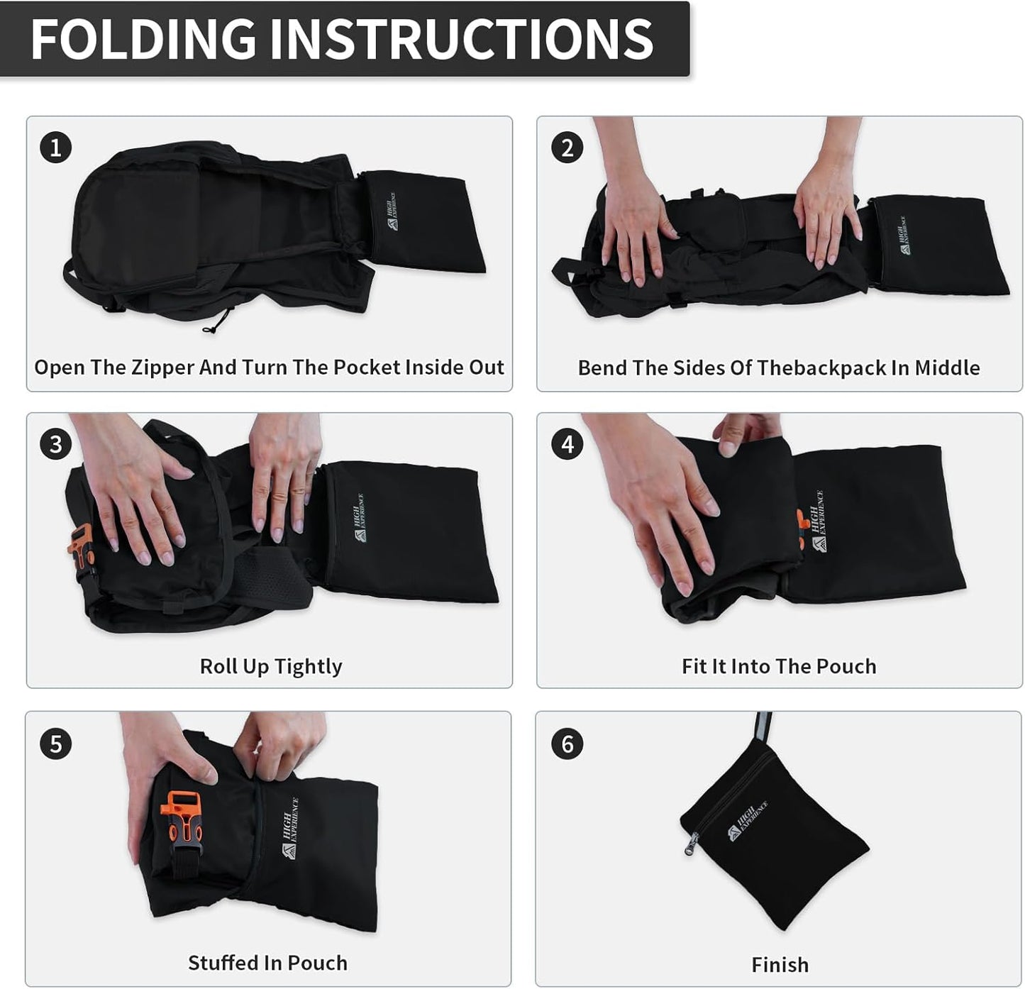 Hiking Backpack 10L/15L Small Daypack Lightweight Packable Travel Foldable Water Resistan for Women