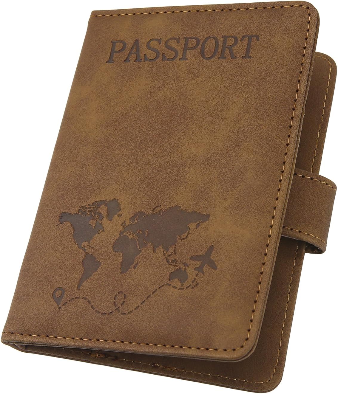 ILIYAH-Passport Cover-Passport Holder Travel Wallet-RFID Blocking Passport Case Travel Accessories Card Holder Wallet Unisex Travel Gifts(Brown)