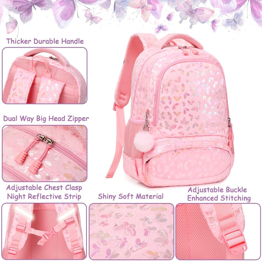 Meisohua Girls Backpack Elementary School Bags for Girls Bookbags for Kids Preschool Kindergarten Primary Kids Backpacks with Chest Strap
