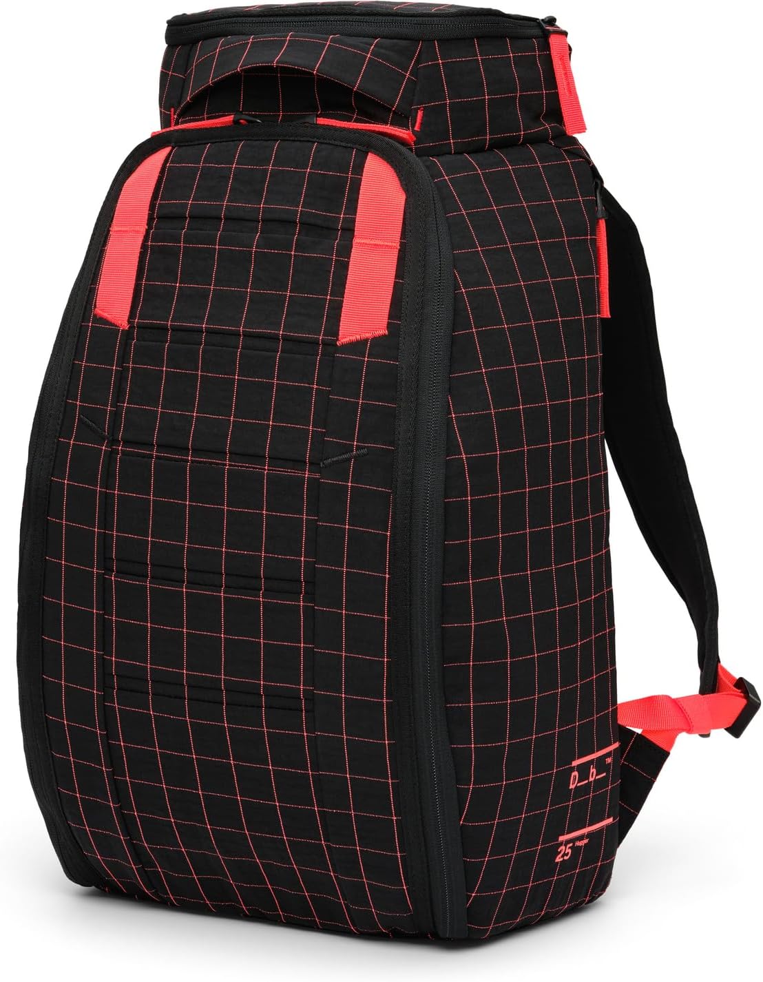 Db Journey The Hugger - Durable Travel Backpack with Laptop Compartment for Work & Gym, Luggage Backpack with Roller Bag Attachment, Full-Zip Main Compartment, 25L - Coral Flash