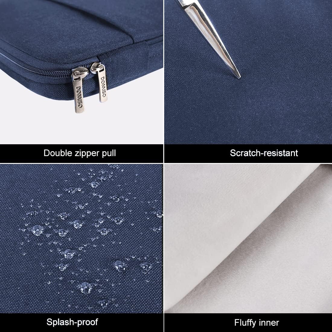 DOMISO 16 inch Laptop Sleeve Case Water Resistant Shockproof Protective Computer Bag for 16" Dell/HP Pavilion Envy/ThinkPad IdeaPad/ASUS Vivobook,Navy