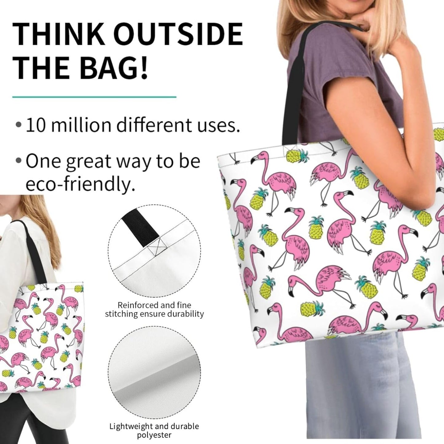Tote Bag Beach Bag for Women Reusable Grocery Large Shopping Shoulder Bag Travel Handbag