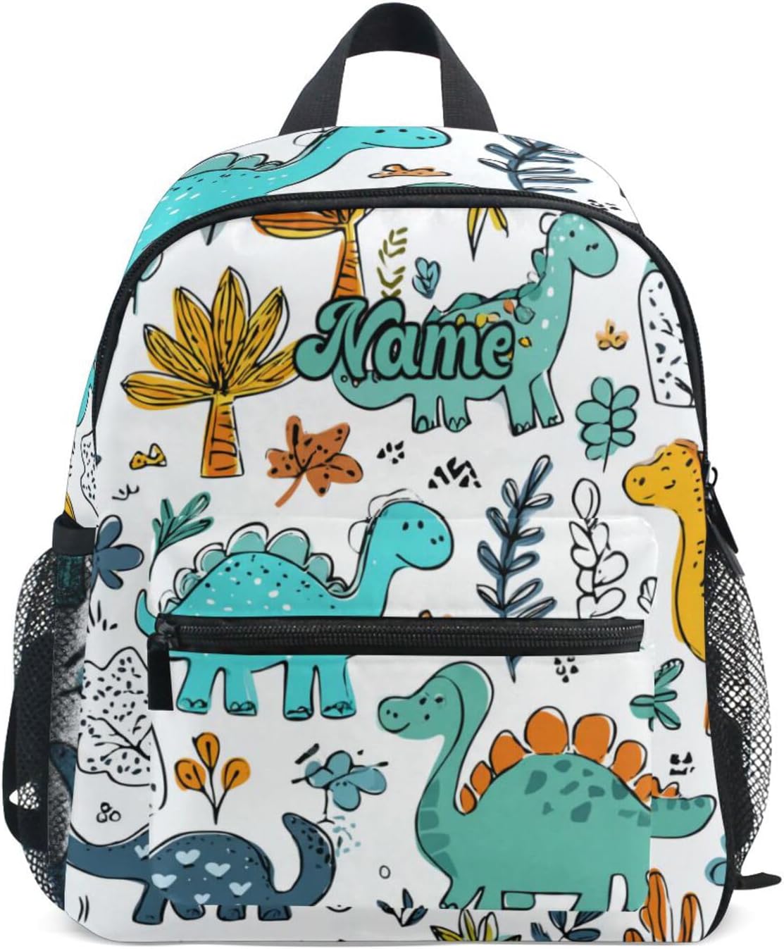 Custom Cute Dinosaurs Tropic Plant Preschool Backpack for Toddler Boy Girl,Personalized Backpack