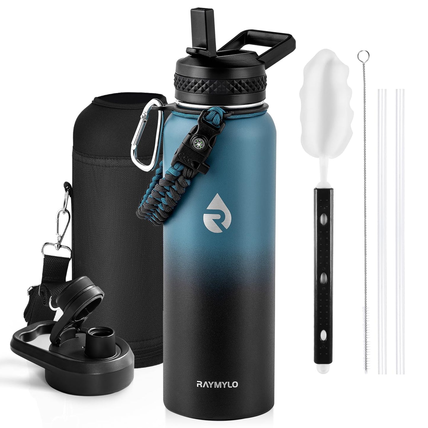 RAYMYLO Insulated Water Bottle 40 oz, Triple Wall Vacuum Stainless Steel