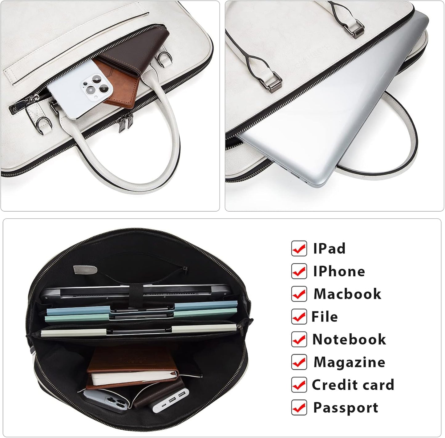Blofinche Laptop Messenger shoulder bag: Genuine Leather work Briefcase 13.3 15.6 inch designer handbag