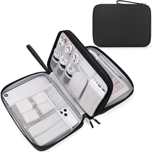 FYY Electronic Organizer, Travel Tech Pouch Bag, Extra Large, Black