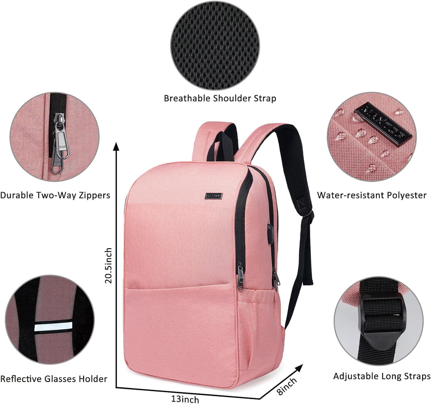 MAXTOP Travel Laptop Backpack with USB Charging Port Anti-Theft[Water Resistant] College Bookbag Fits 18.4 Inch Laptop