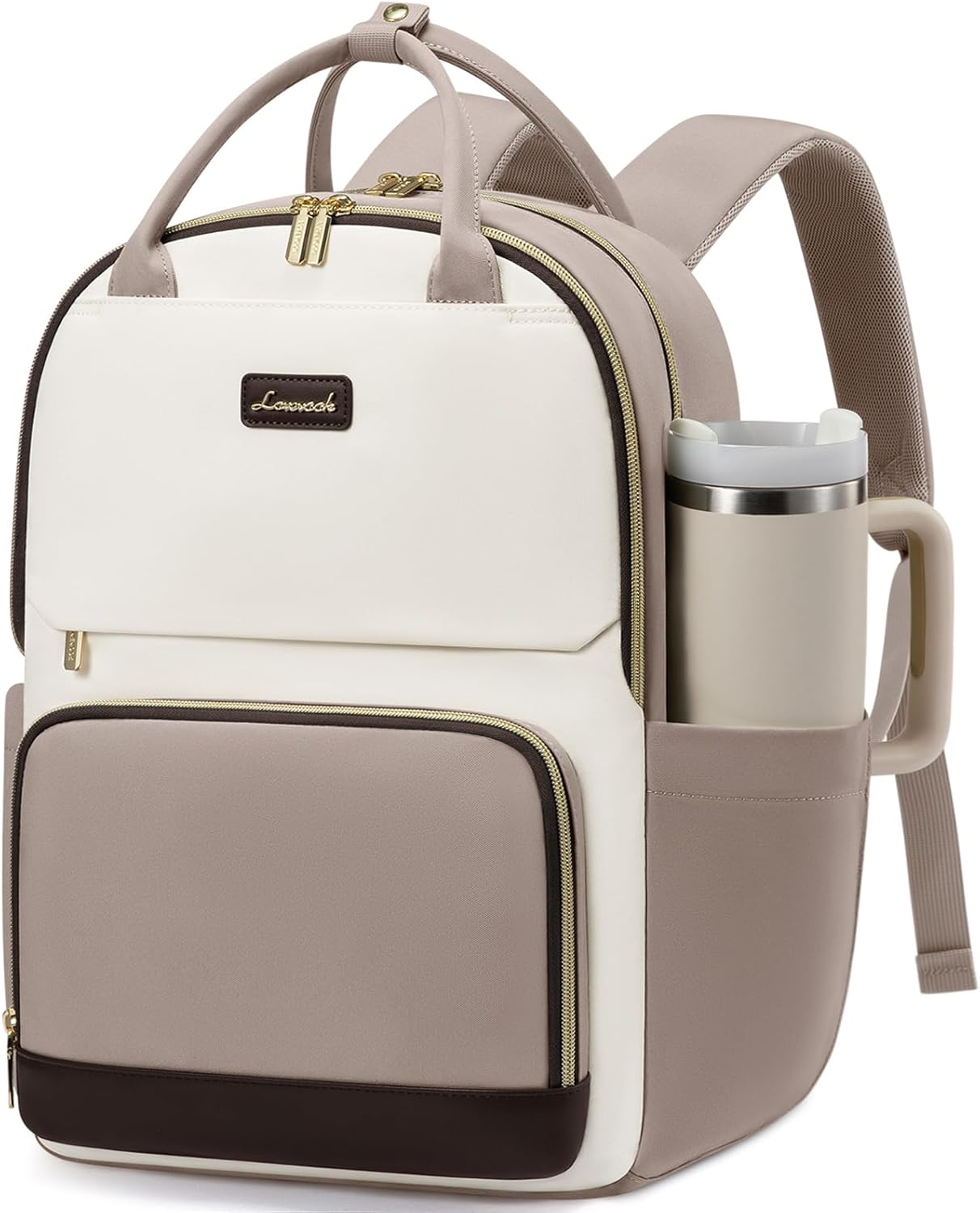 LOVEVOOK Laptop Backpack for Women with Giant Tumbler Holder Pocket, 15.6 inch Travel Work Backpack