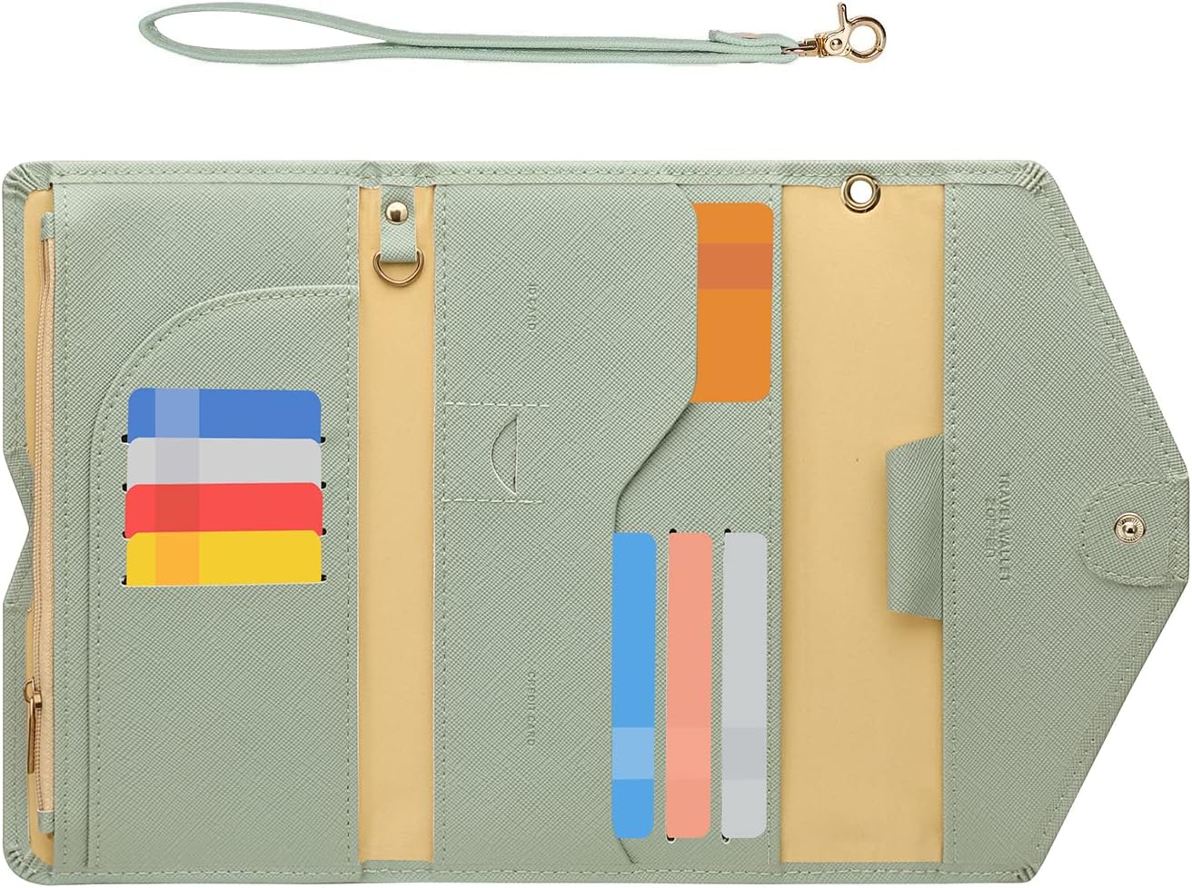 ZOPPEN Passport Holder Women Travel Wallet (Ver.5) for Women Rfid Blocking Passport Cover Case Document Organizer Wrist Strap