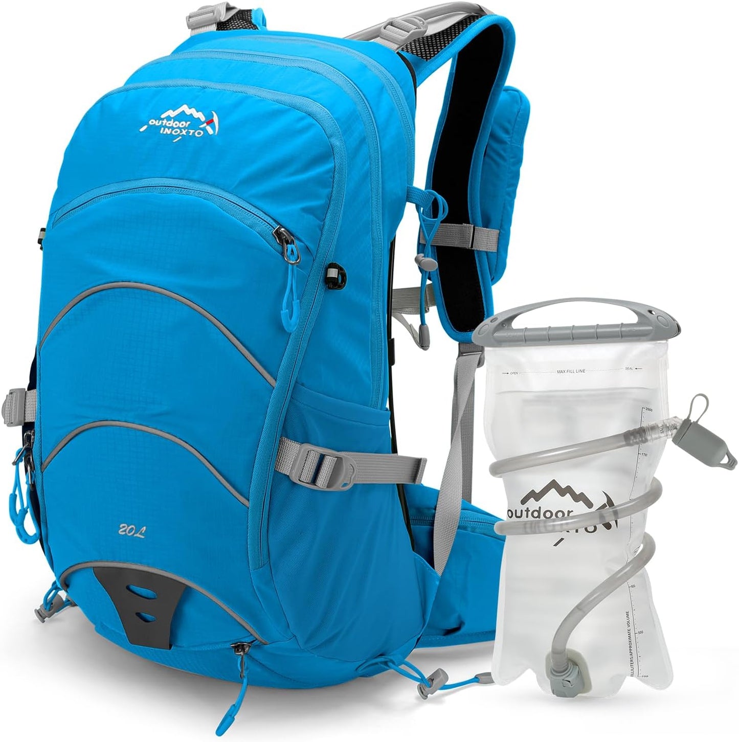 Hydration Pack,20L Hydration Backpack, Hiking Internal Frame Backpacks with 2L Hydration Water Bladder and Rain Cover, for Cycling,Camping, Hunting,Ski, Snow for Men, Women (blue)